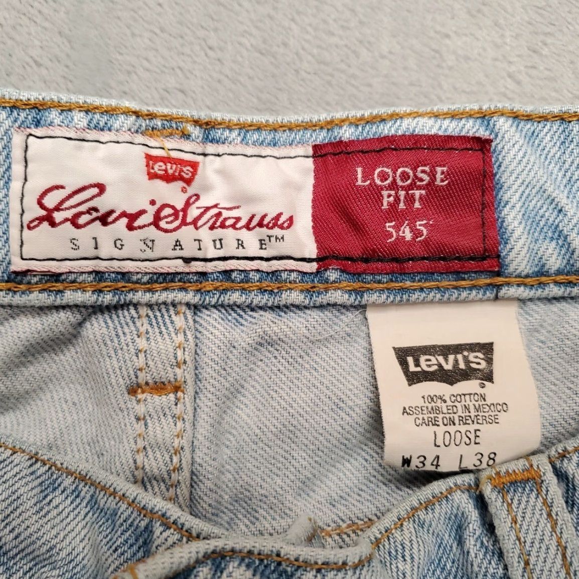 Denime VTG Levi's Jeans Men 34x38 Blue 545 Denim Loose Fit Straight Leg 90s Mens Size US 34 / EU 50 - 7 Thumbnail
