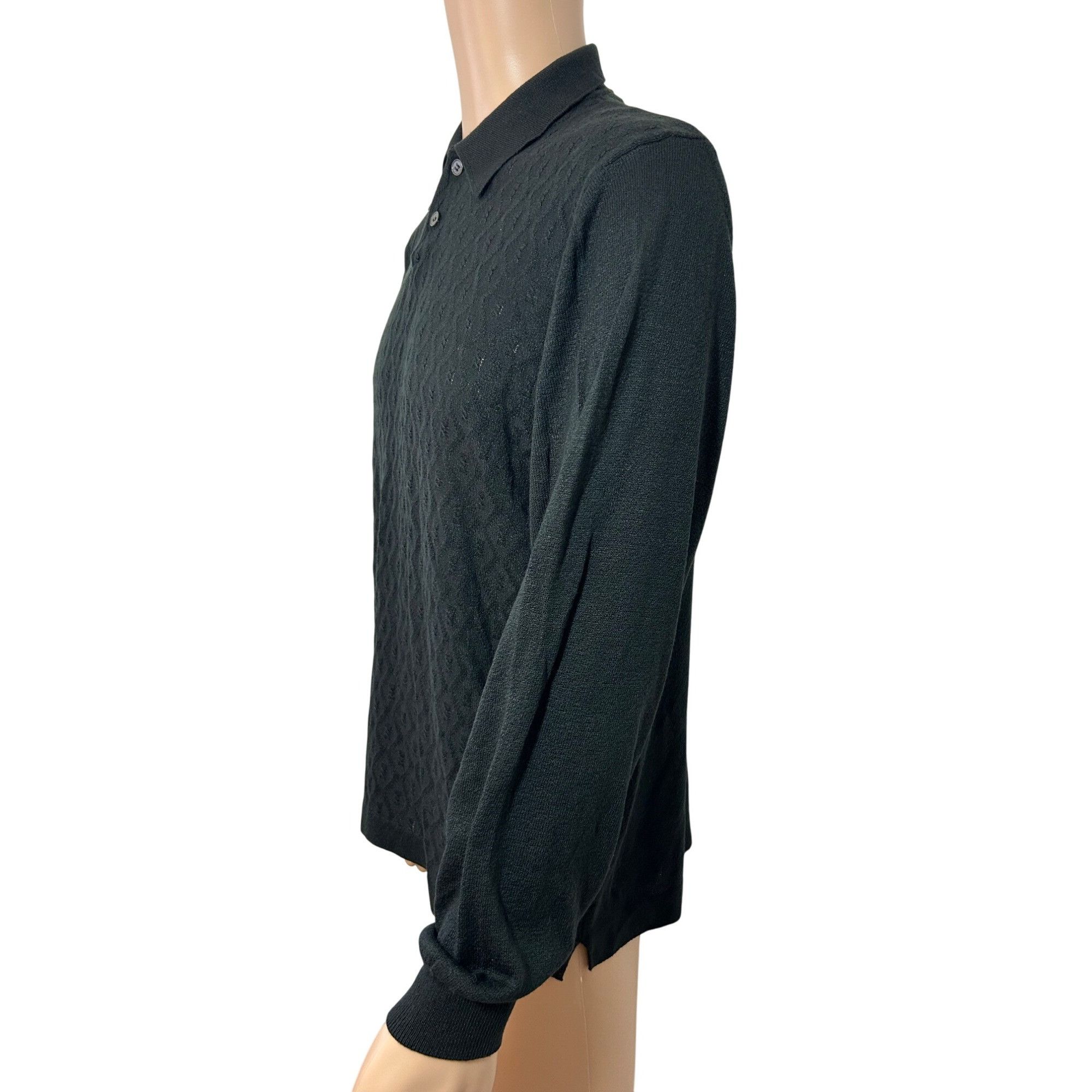Pronto Uomo Pronto Uomo Men’s Vtg Black Sweater M Italy Collared 2- Butt Size US M / EU 48-50 / 2 - 2 Thumbnail