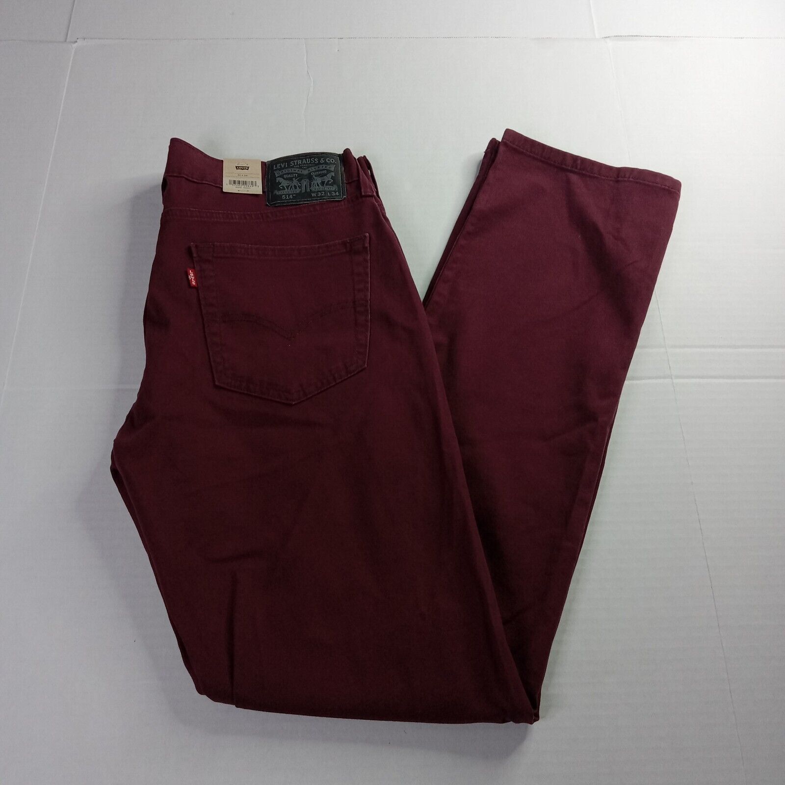 Levi's Levi's 514 Jeans Men's 32x34 Maroon Straight Leg Regular Fit Size US 32 / EU 48 - 1 Thumbnail