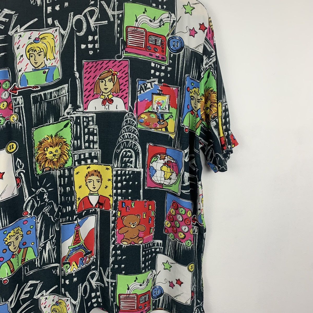 Vintage Crazy Art Vintage Shirt Short Sleeve Abstract Pattern 90’s Size US XS / EU 42 / 0 - 13 Thumbnail