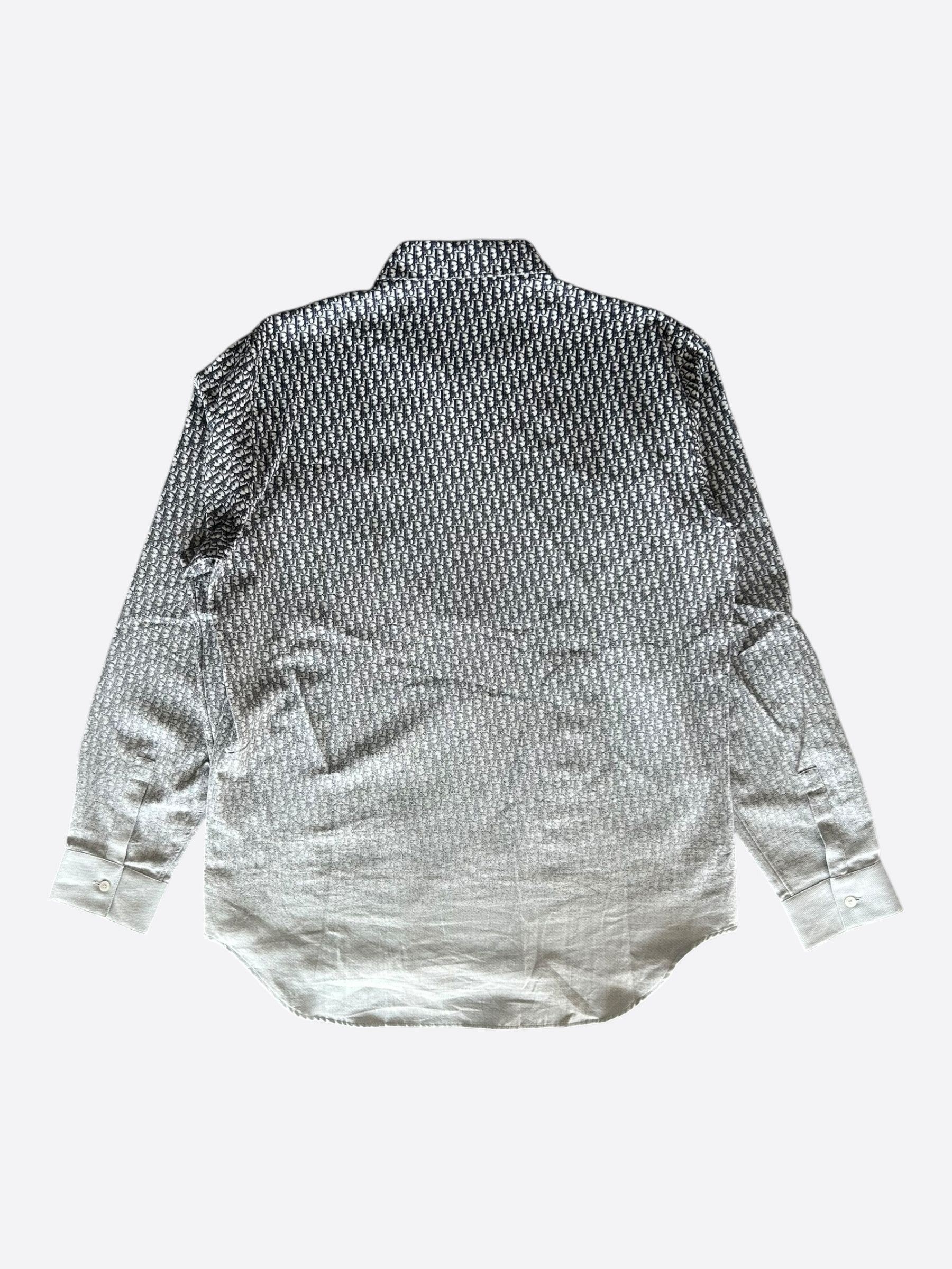 Dior Dior White & Black Oblique Gradient Button Up Shirt Size US XL / EU 56 / 4 - 2 Thumbnail