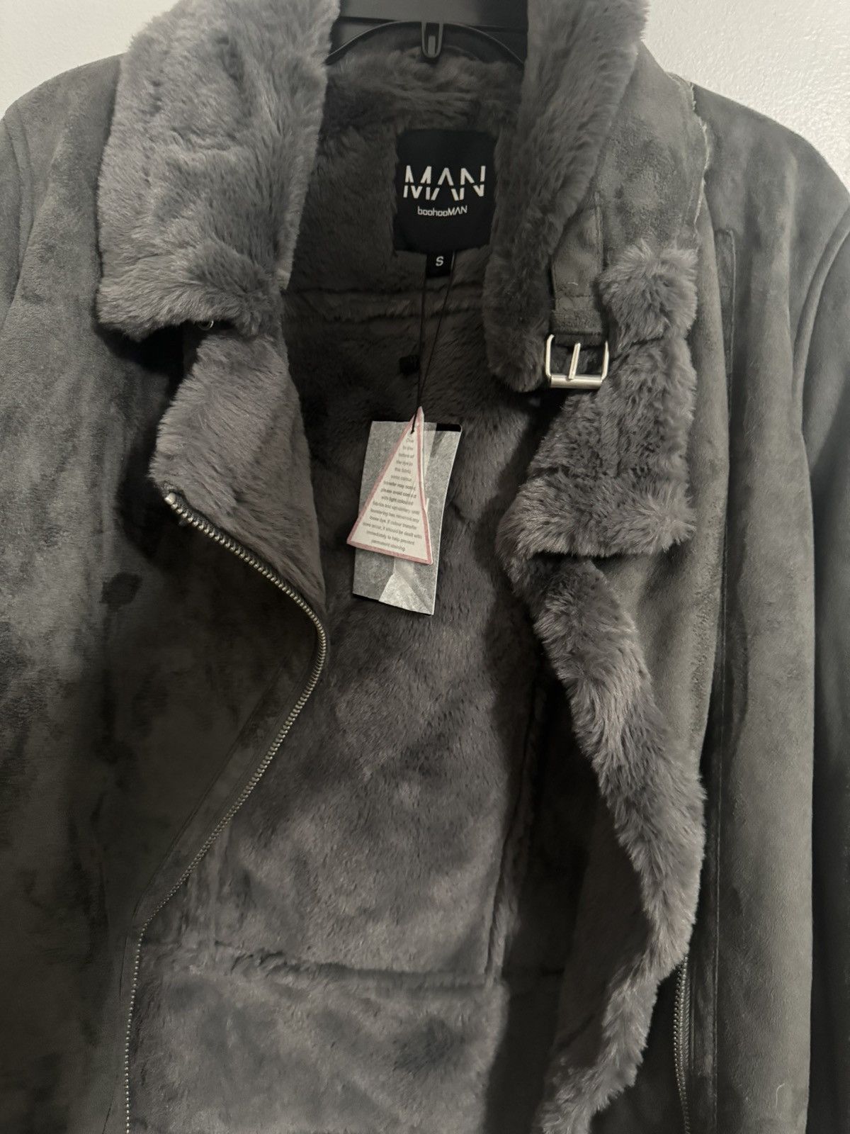 Boohoo Grey Jacket with Faux Collar Size US S / EU 44-46 / 1 - 1 Thumbnail