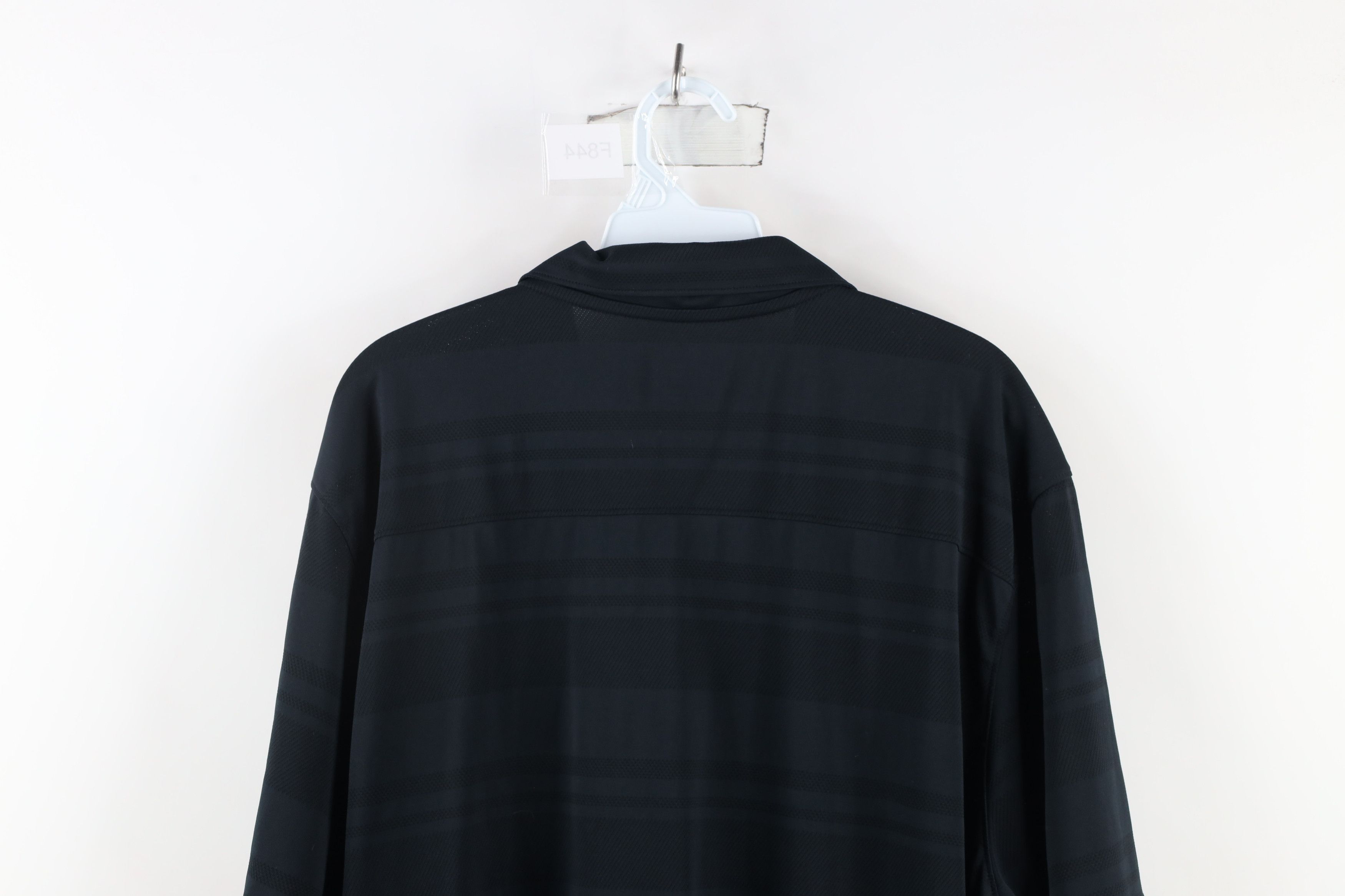 Oakley × Vintage Oakley Center O Logo Striped Knit Collared Golf Polo Black Size US XXL / EU 58 / 5 - 15 Thumbnail