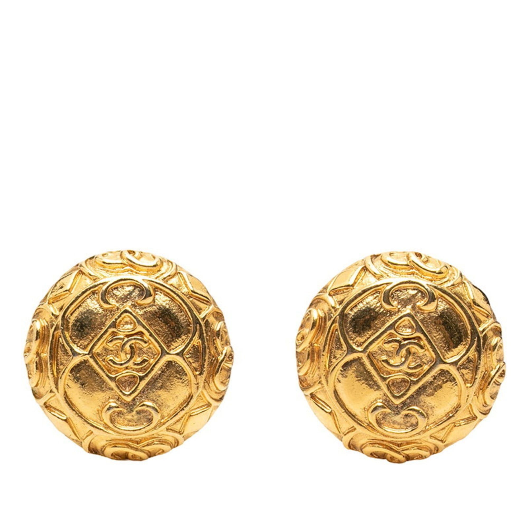 Chanel CHANEL Coco Mark Earrings, Gold Plated, Women's, Size ONE SIZE - 1 Thumbnail