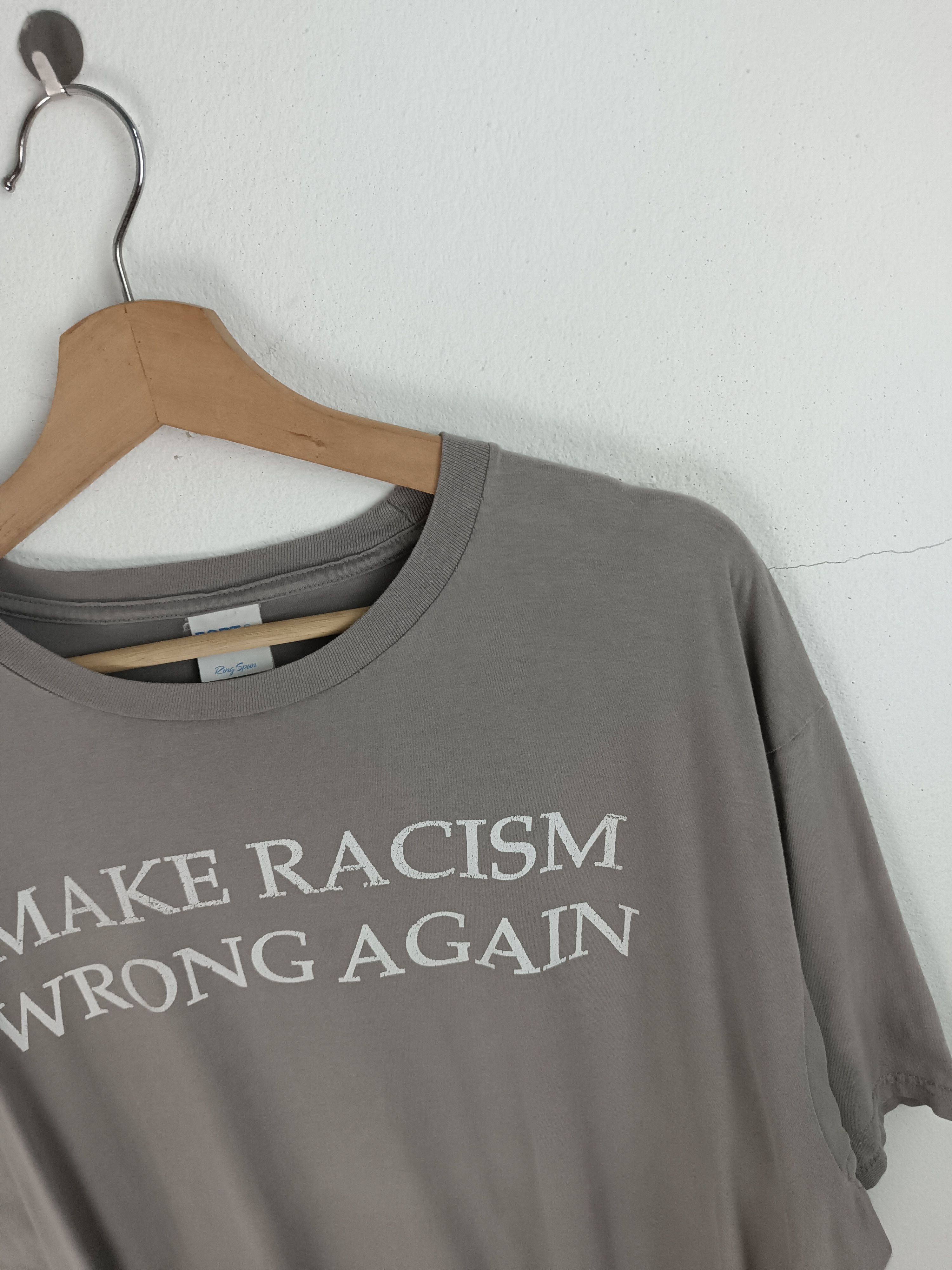 Vintage VINTAGE MAKE RACISM WRONG AGAIN QUOTE PORM HUMOR FUNNY TEE Size US XL / EU 56 / 4 - 8 Thumbnail