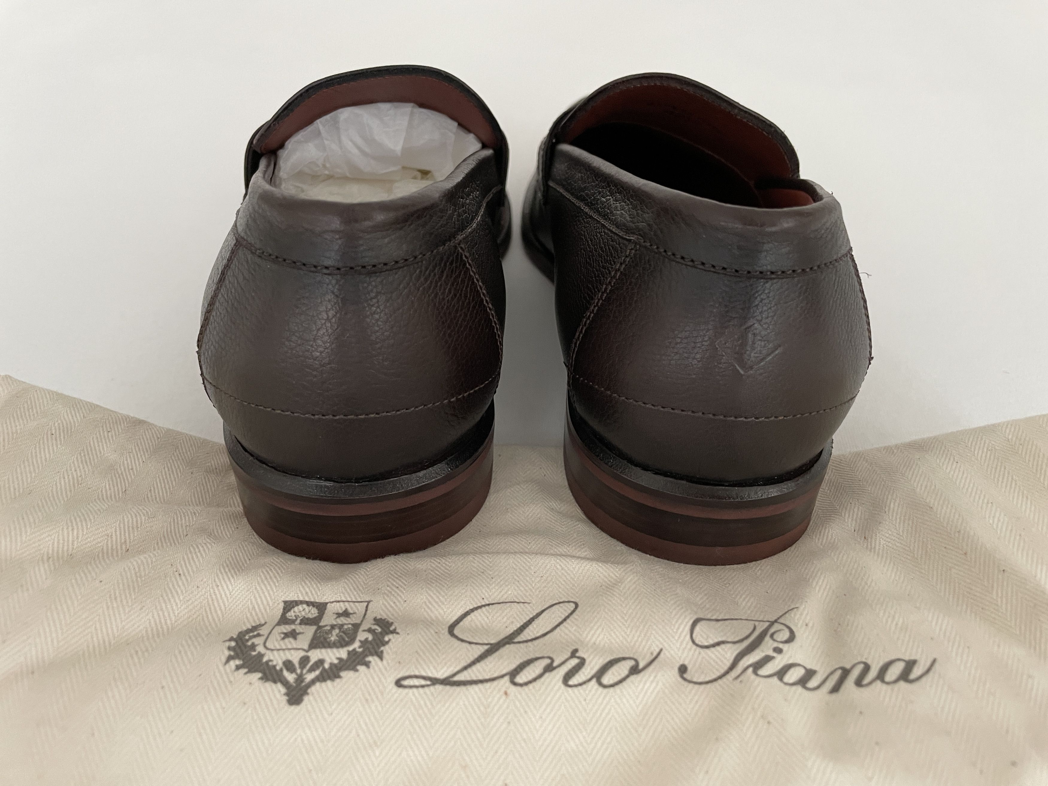 Loro Piana City Walk English Grain Leather Loafers Size US 9 / EU 42 - 7 Thumbnail