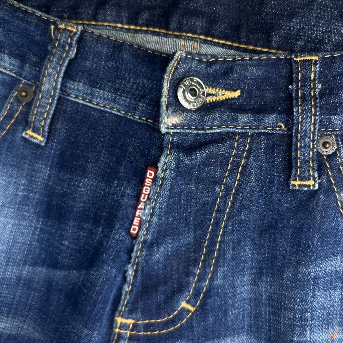 Dsquared2 × Japanese Brand × Vintage Dsquared2 Slim Jean Jeans - Dark Blue Washed Distressed Size US 30 / EU 46 - 2 Thumbnail