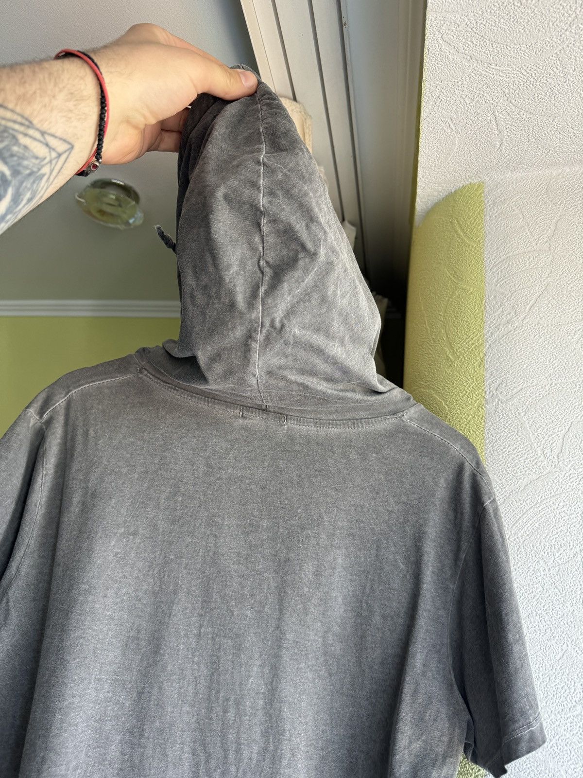 Vintage Vintage Stonewash Grey Hooded T-Shirt Avantgarde Owens Style Size US M / EU 48-50 / 2 - 9 Thumbnail