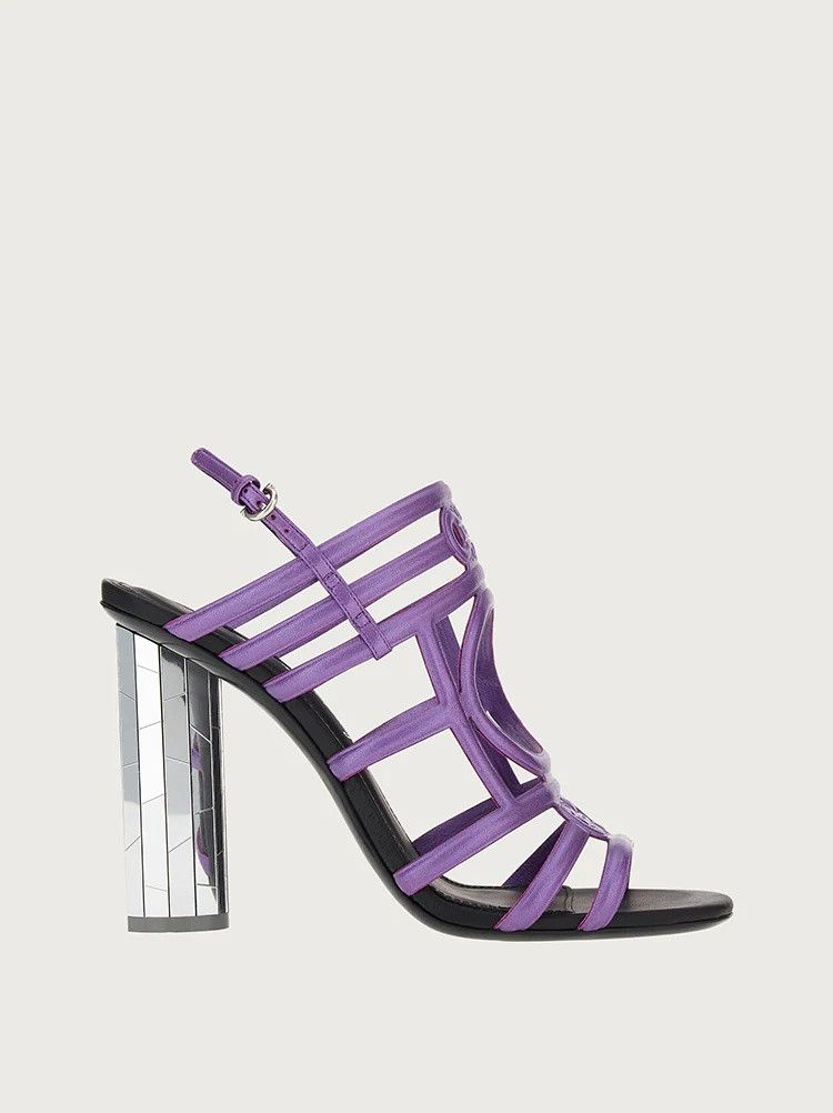 Salvatore Ferragamo o1y0426 Slingback Sandals in Purple Size US 7 / IT 37 - 1 Thumbnail