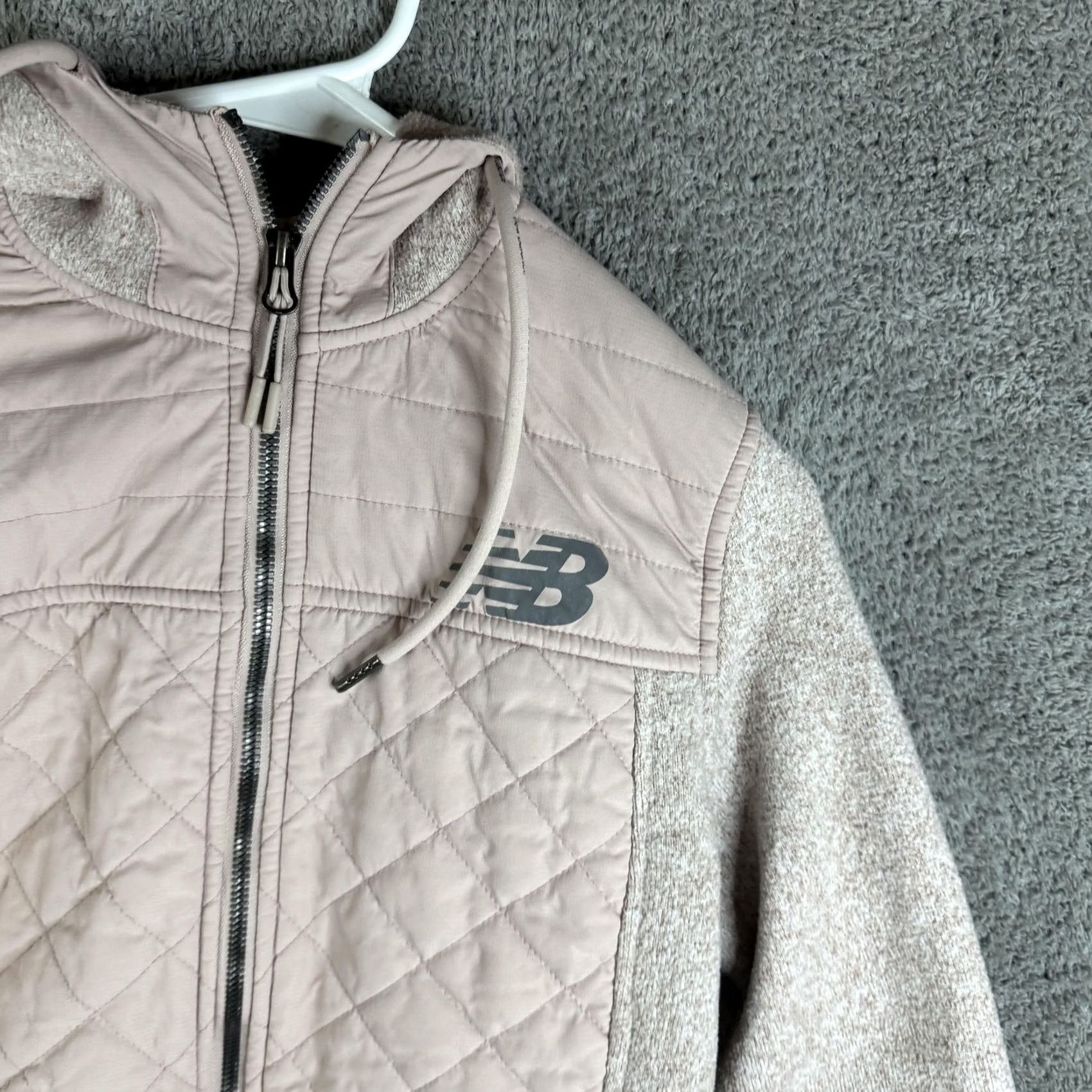 New Balance New Balance Jacket Womens M Pink Hooded Fleece Full Zip Quilted Running & Training Size M / US 6-8 / IT 42-44 - 4 Thumbnail