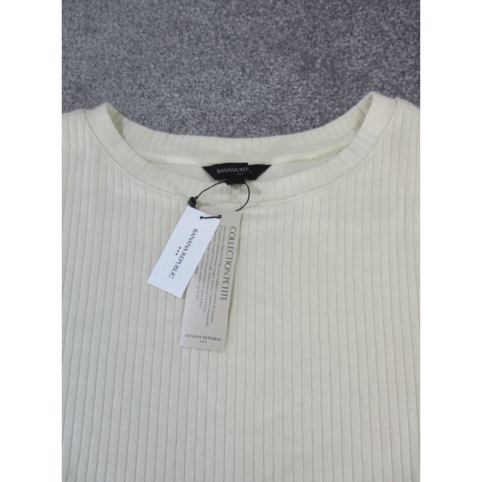Banana Republic Banana Republic Sweater Womens XS Petite Ivory Cotton Pullover Long Sleeve Round Neck Knit Vintage? (no) Size XS / US 0-2 / IT 36-38 - 2 Thumbnail