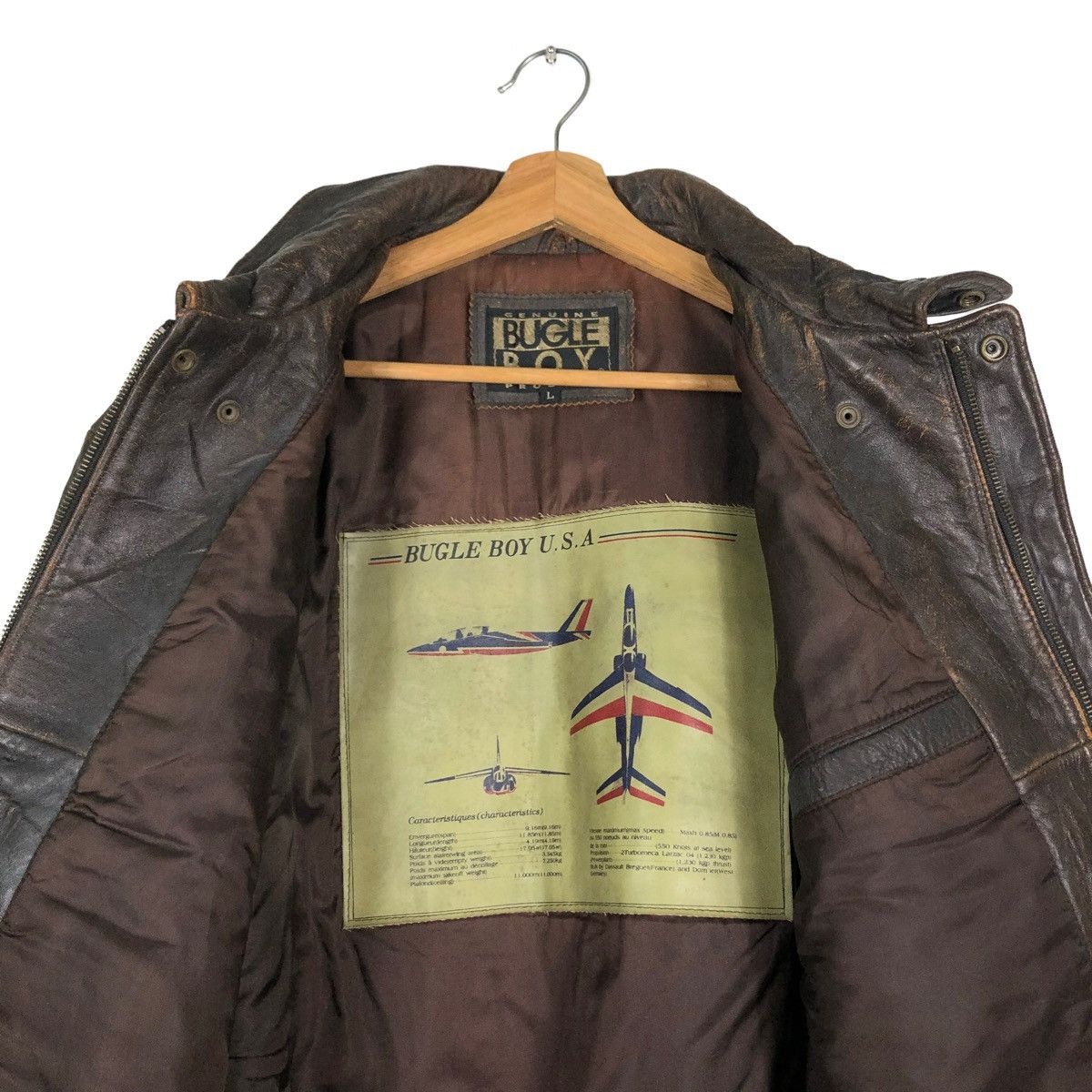 Vintage 🔥VINTAGE FLY GENUINE LEATHER JACKET BUGLE BIG LOGO Size US L / EU 52-54 / 3 - 16 Thumbnail