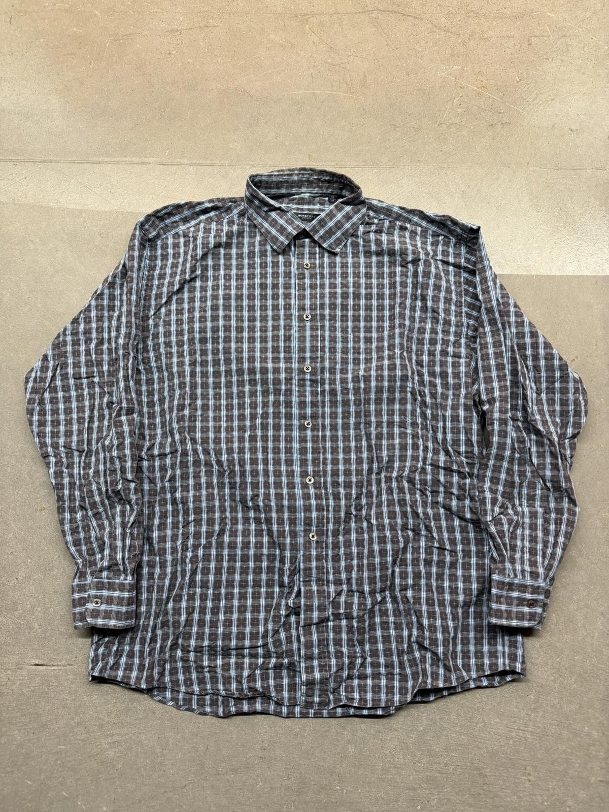 Burberry Burberry London Plaid Button Up Dress Shirt USA 100% Cotton Size 44R - 1 Thumbnail
