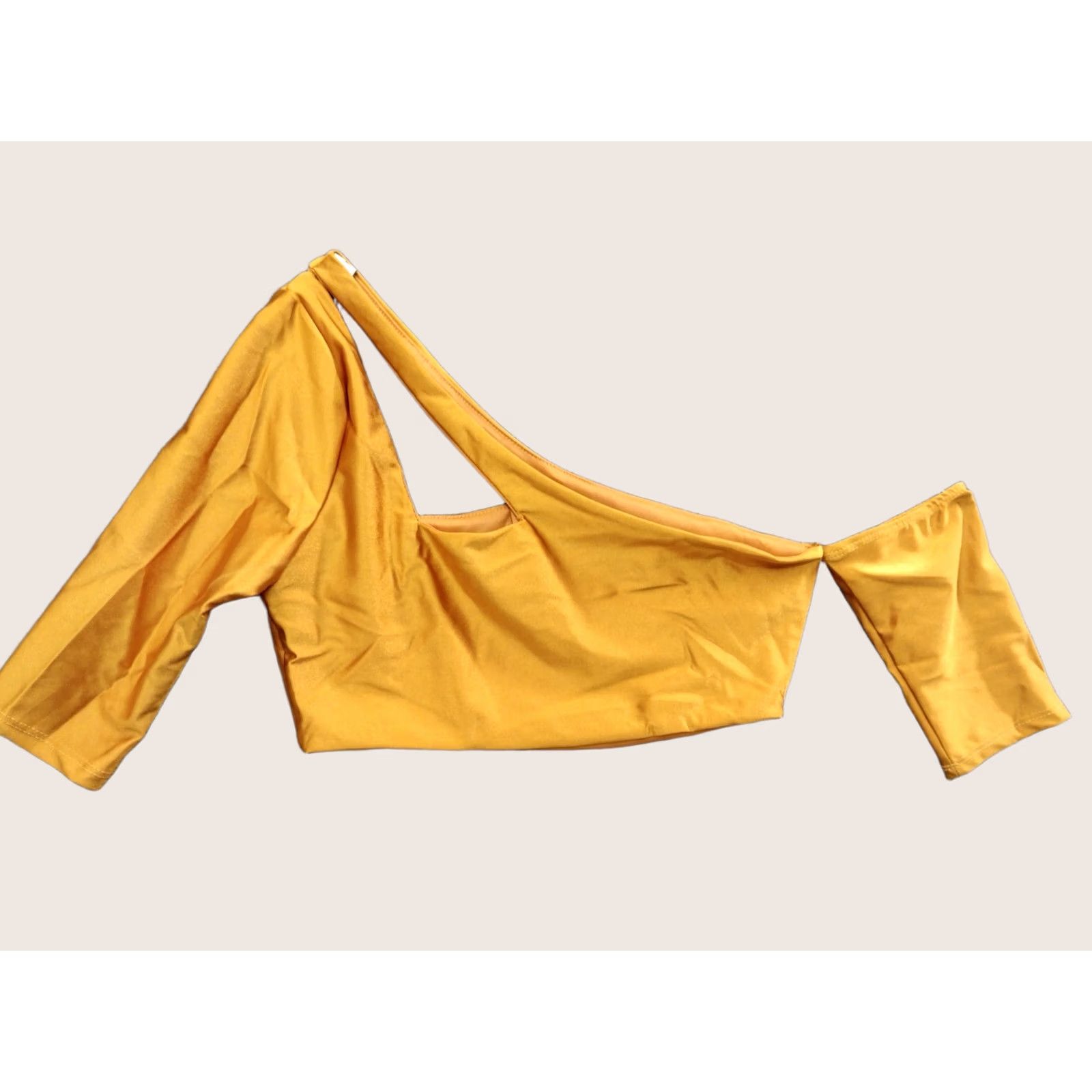 Soffe Codigo Crop Top Women's S Off Yellow One Shoulder Cut Out Top Size S / US 4 / IT 40 - 1 Thumbnail