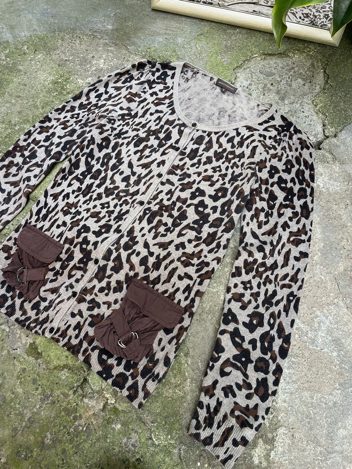 Adolfo Dominguez Adolfo Dominguez Leaopard Cardigan Pockets Brown RARE Size S / US 4 / IT 40 - 3 Thumbnail