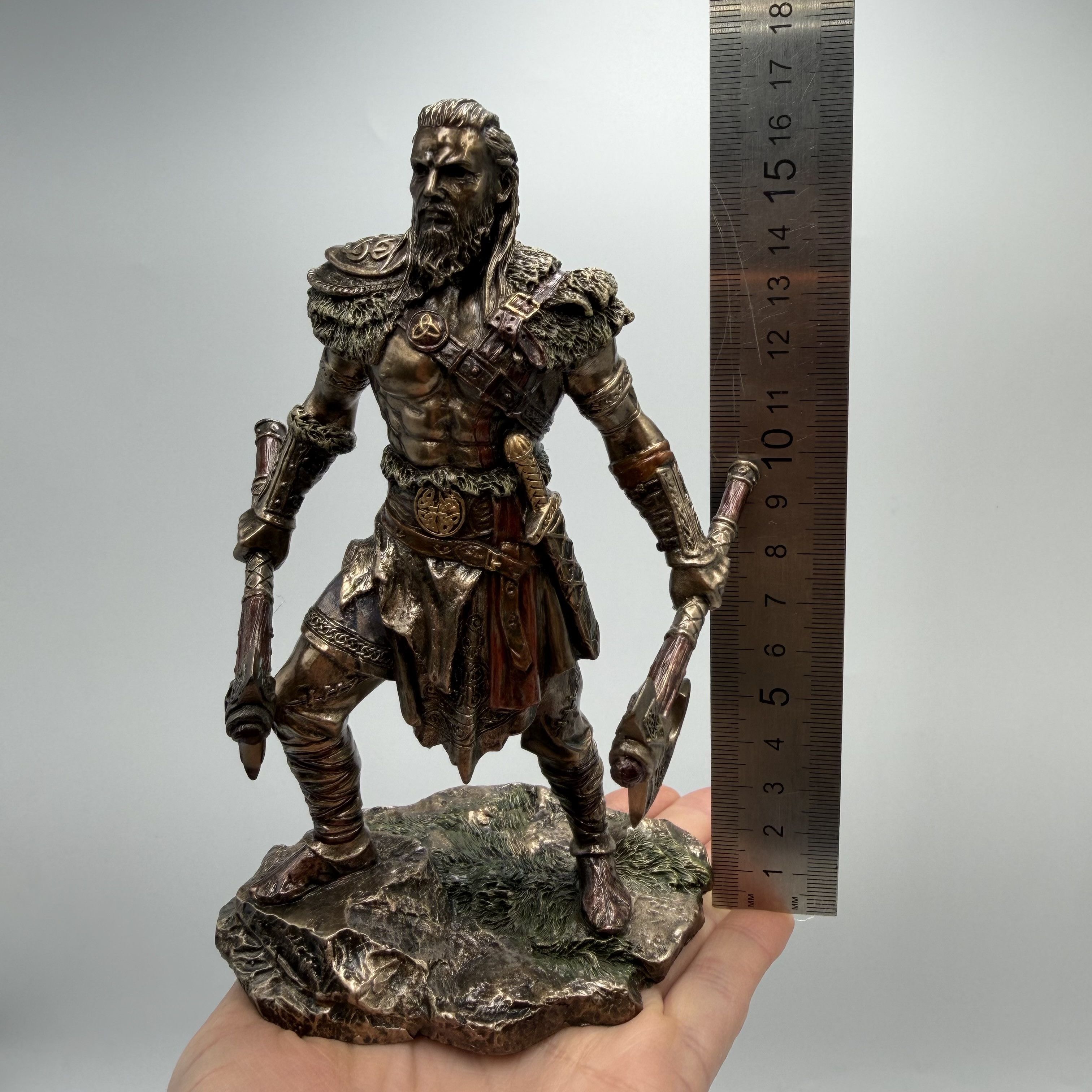 Other Viking Warrior Statue Bronze Finish Norse Figurine Two Axes Size ONE SIZE - 2 Thumbnail