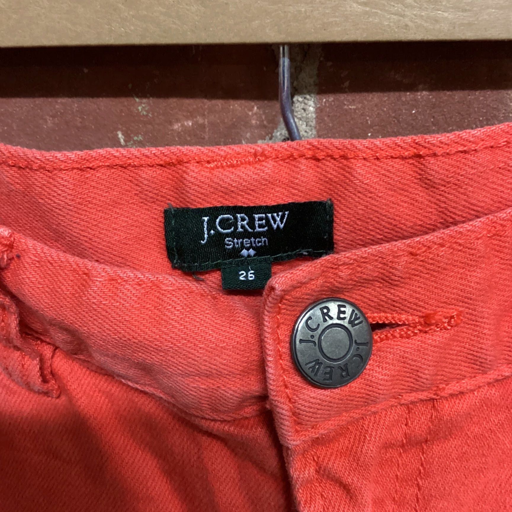 J.Crew J.CREW Toothpick Jeans Skinny Womens 26 Denim Orange Cotton Stretch Regular 8" Size 26" / US 2 / IT 38 - 3 Thumbnail