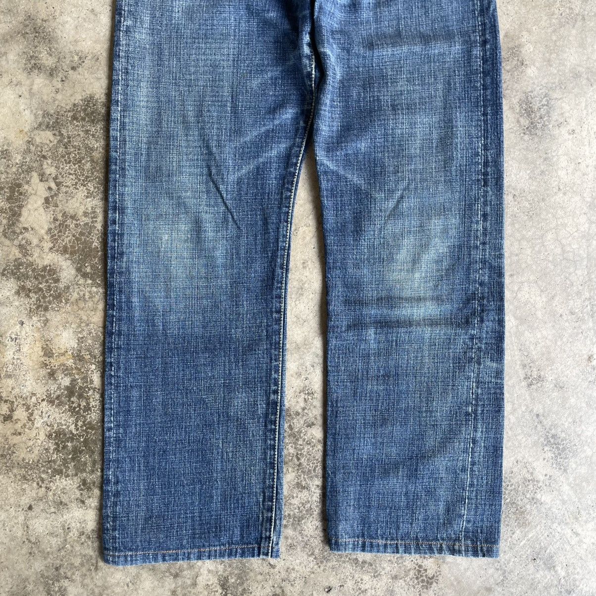 Japanese Brand 🔥🇯🇵Le-Model Stoned Washed Ripped Distress Selvedge Denim Jean Size US 31 - 3 Thumbnail
