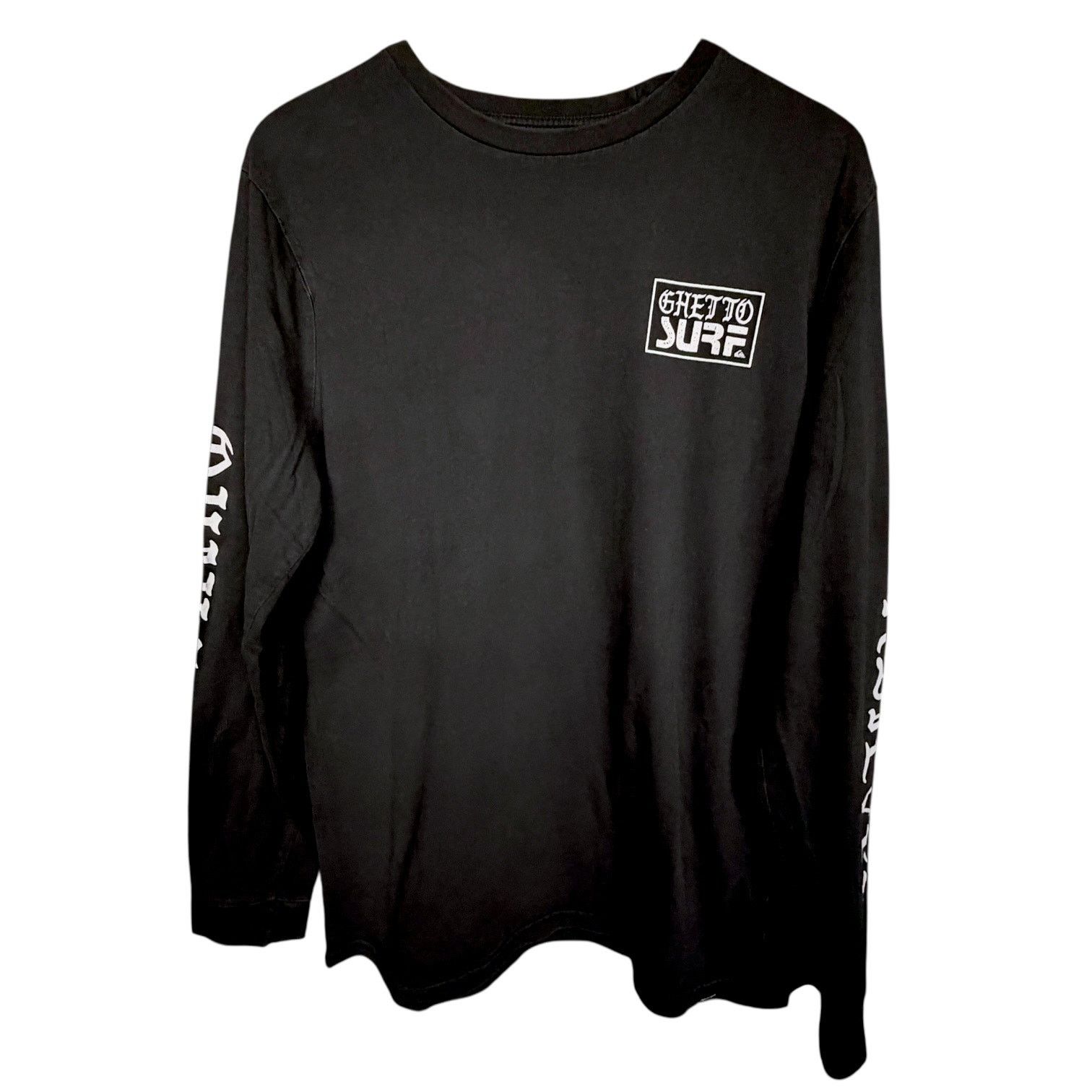Quiksilver Quiksilver Ghetto Surf Black L/S Street Crew Fit Skater T M Size US M / EU 48-50 / 2 - 2 Thumbnail