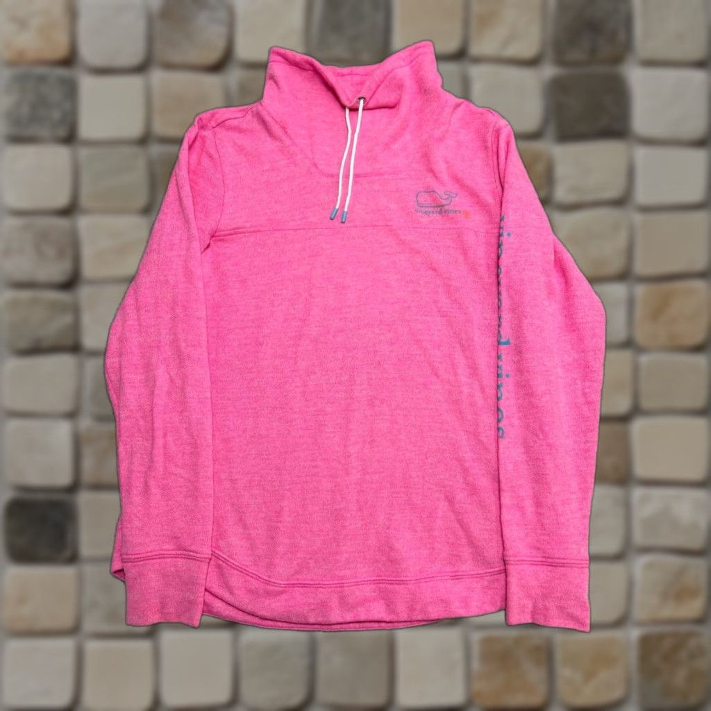 Vineyard Vines Vineyard Vines Sweatshirt Women Small Pink Cotton Logo Funnel Neck Size S / US 4 / IT 40 - 1 Thumbnail