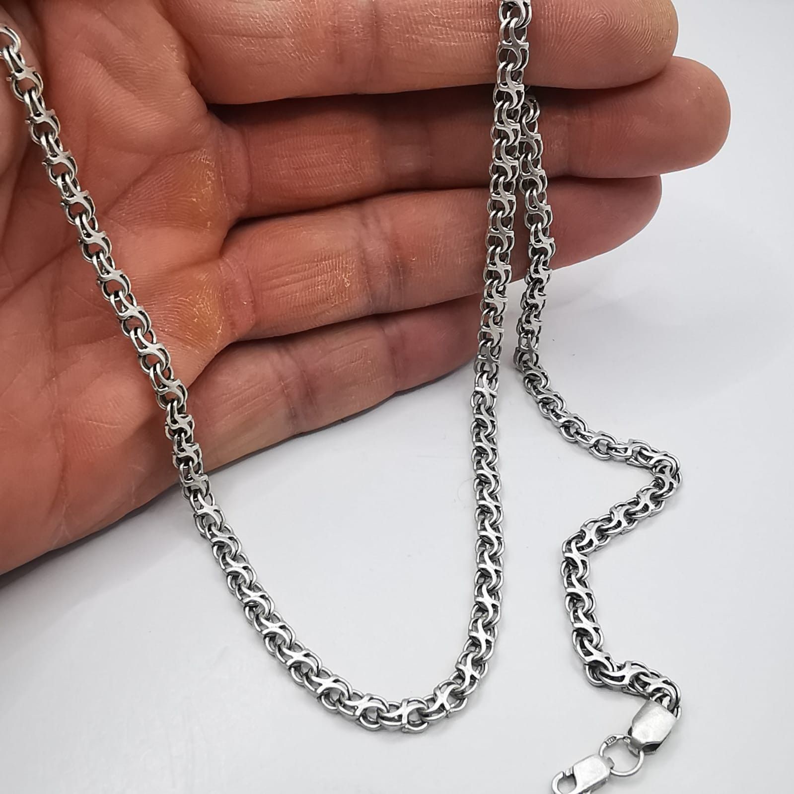 Sterling Silver Vintage Beautiful Jewelry Chain,925 Sterling Silver 18,46g Size ONE SIZE - 6 Thumbnail