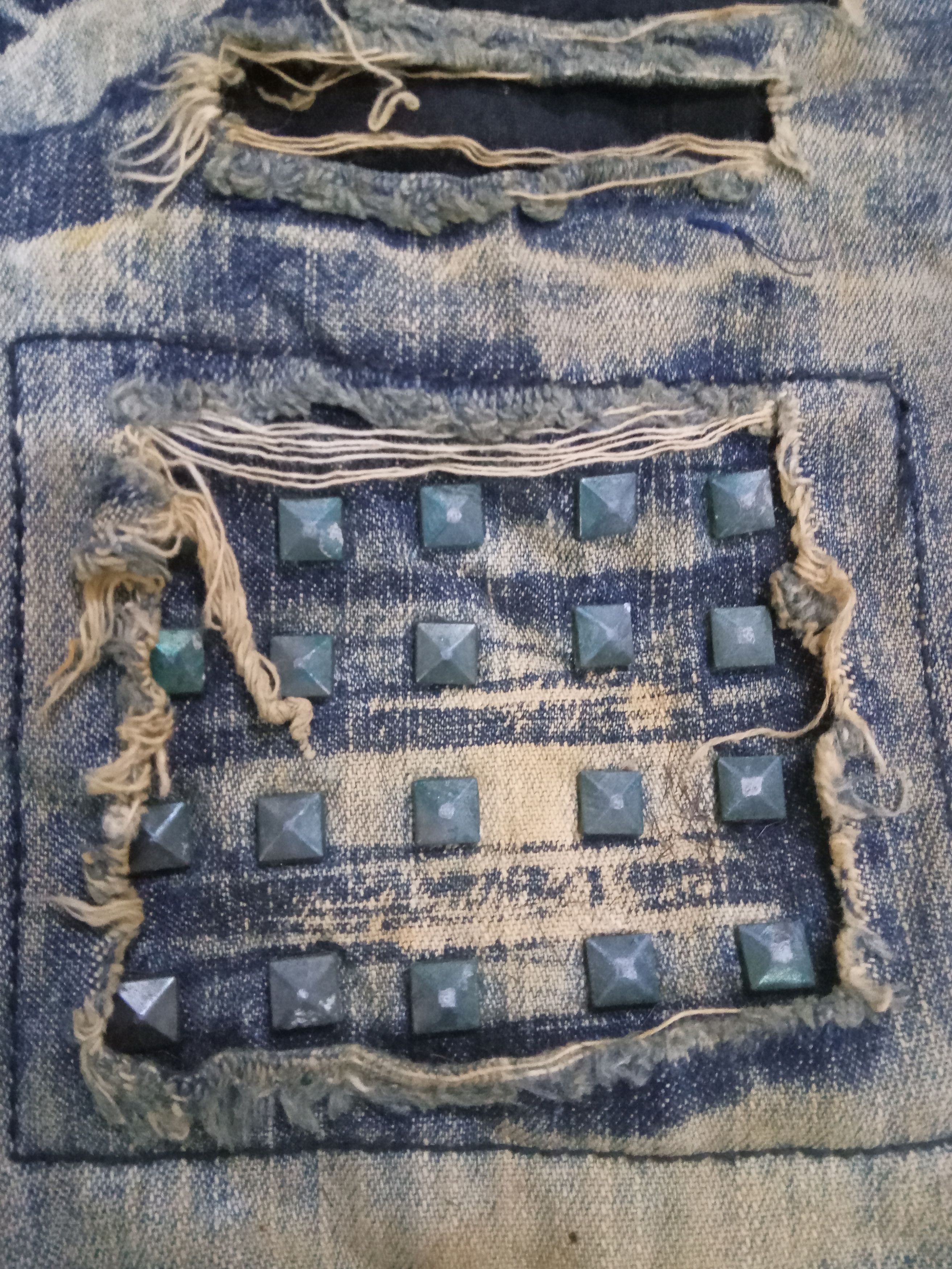Japanese Brand Black Baccara Mud Style Distressed With Studded Flare Jeans Size US 32 / EU 48 - 9 Thumbnail