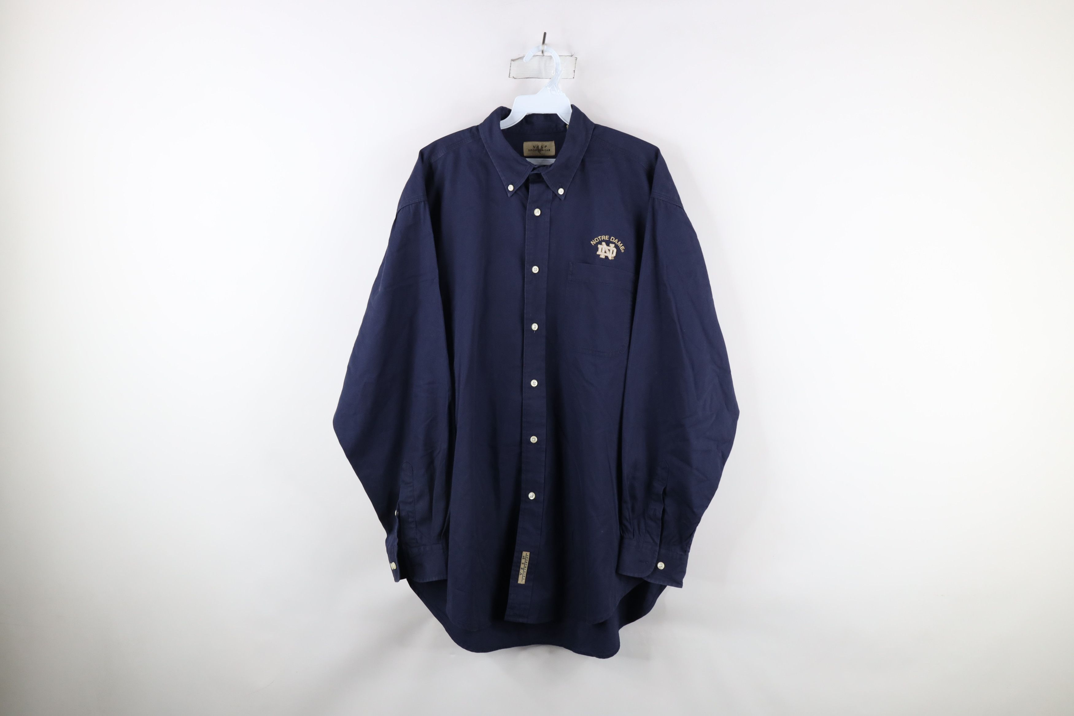 Vintage Vintage 90s Out Notre Dame University Button Down Shirt Size US L / EU 52-54 / 3 - 1 Thumbnail