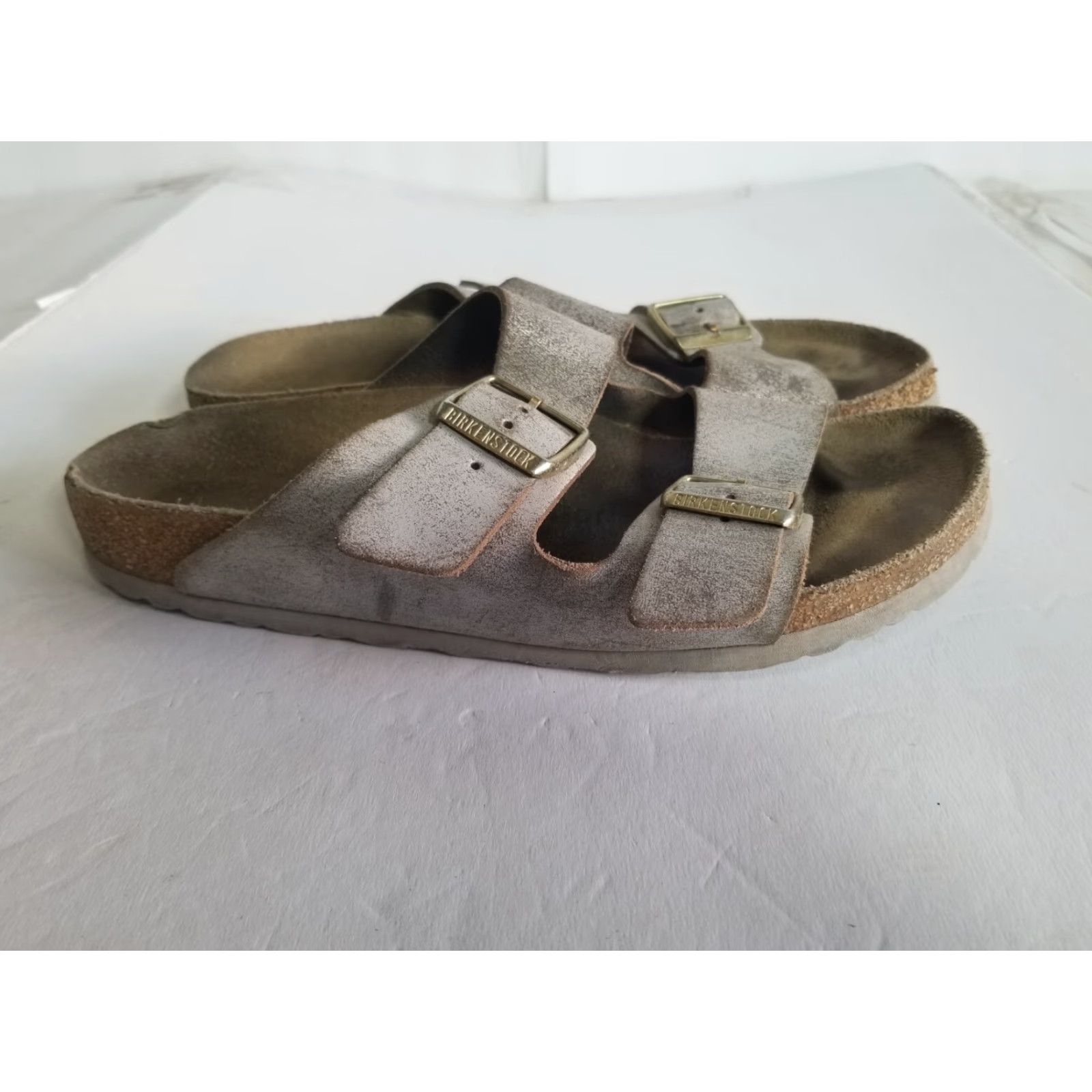 Birkenstock Birkenstock Arizona Sandal Gray Womens Size 41 US 10 Leather Slide 41 Arizona, Gray, Birkenstock Women’s Sandal US 10 Size US 10 / IT 40 - 2 Thumbnail