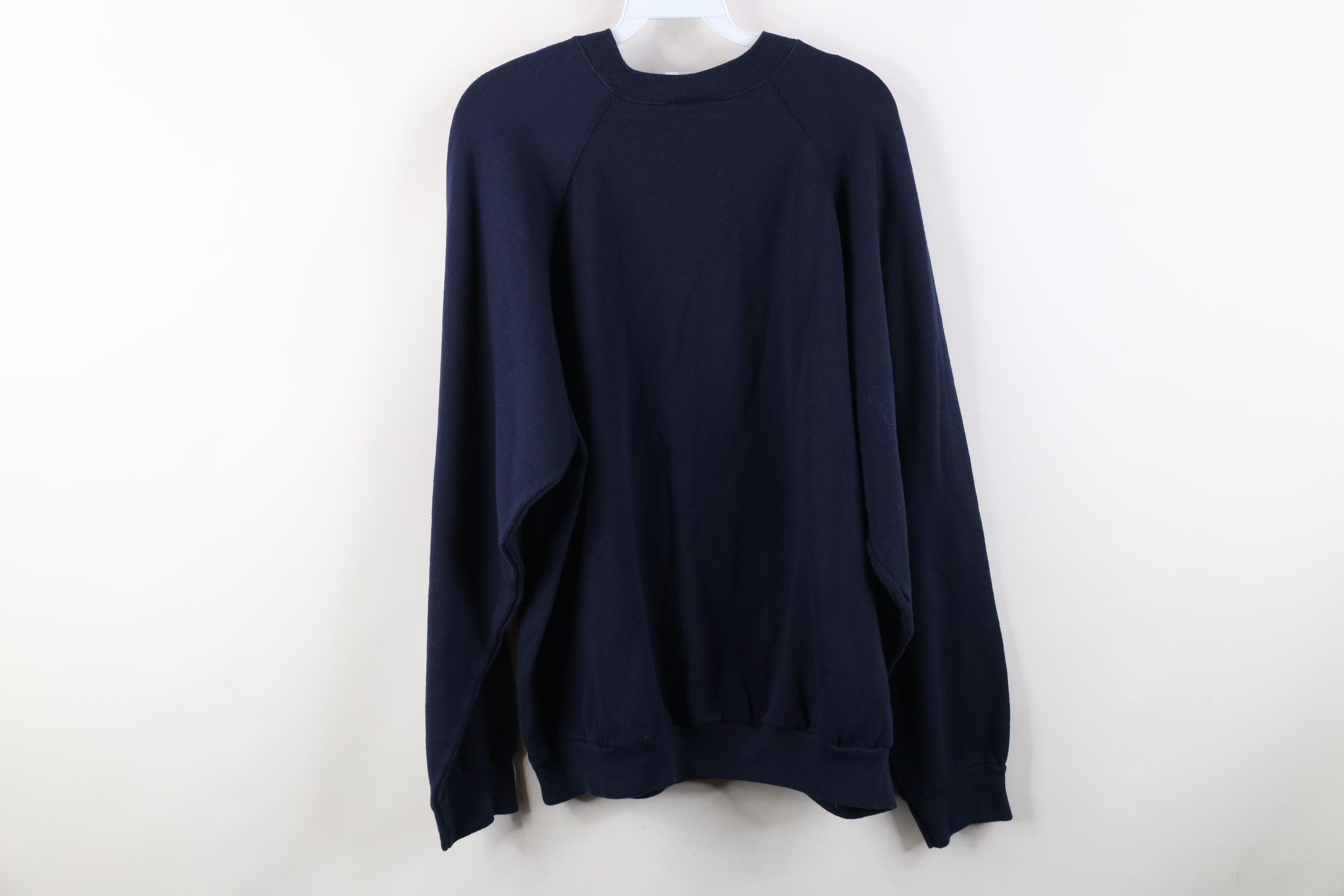 Vintage Vintage 90s Streetwear Raglan Crewneck Sweatshirt Blue USA Size US XL / EU 56 / 4 - 8 Thumbnail