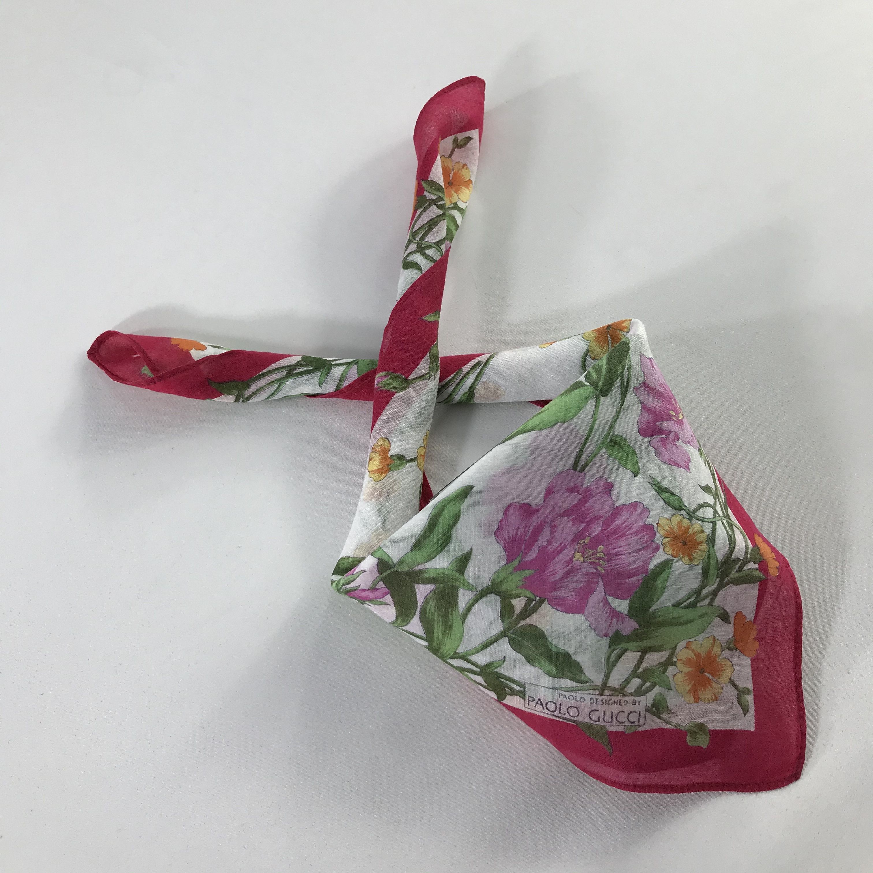 Paolo Gucci × Vintage Paolo Gucci Bandana / Handkerchief / Neckerchief - S475 Size ONE SIZE - 4 Thumbnail