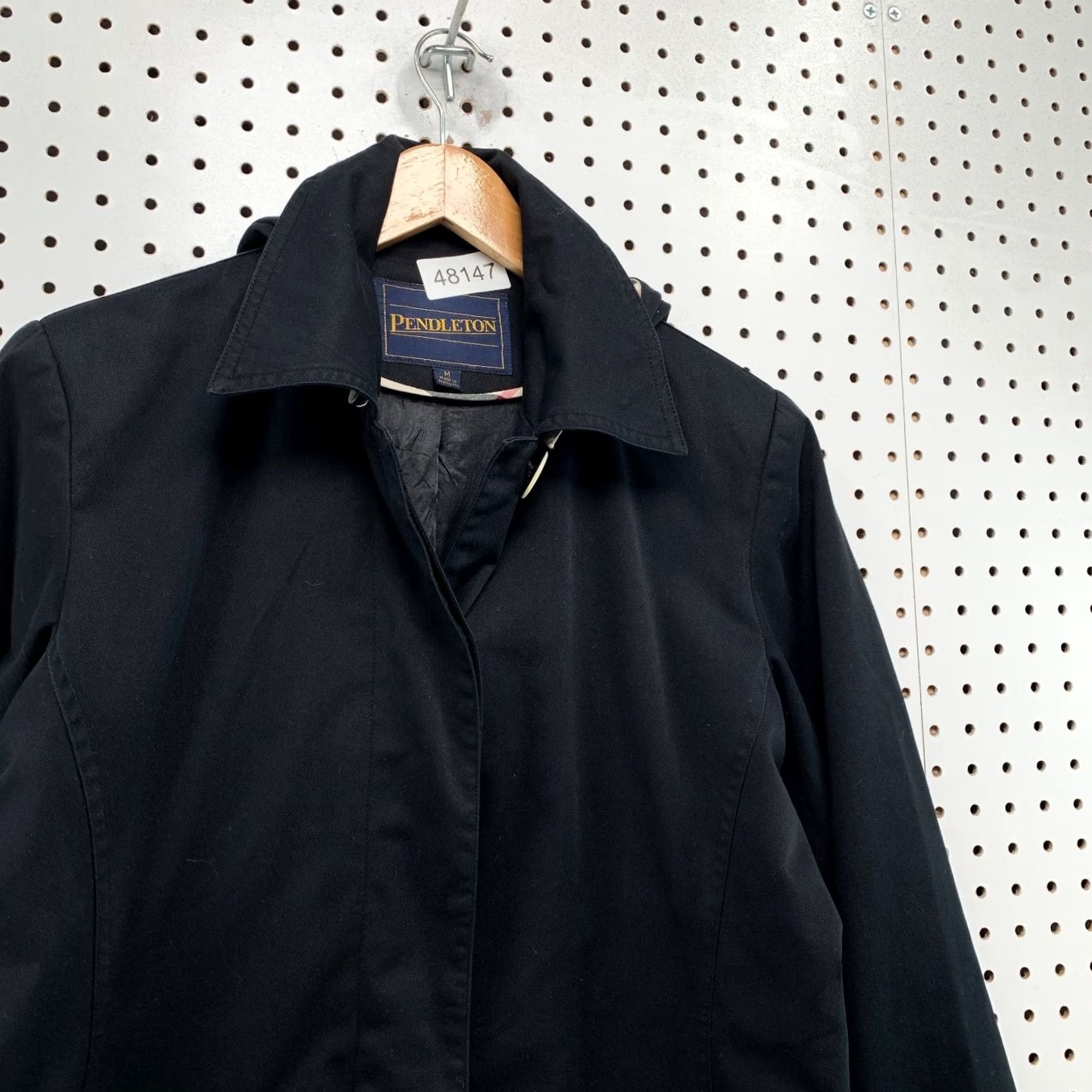 Pendleton Pendleton Trench Coat Womens Medium Black Nova Plaid Liner Hooded Canvas Size M / US 6-8 / IT 42-44 - 7 Thumbnail