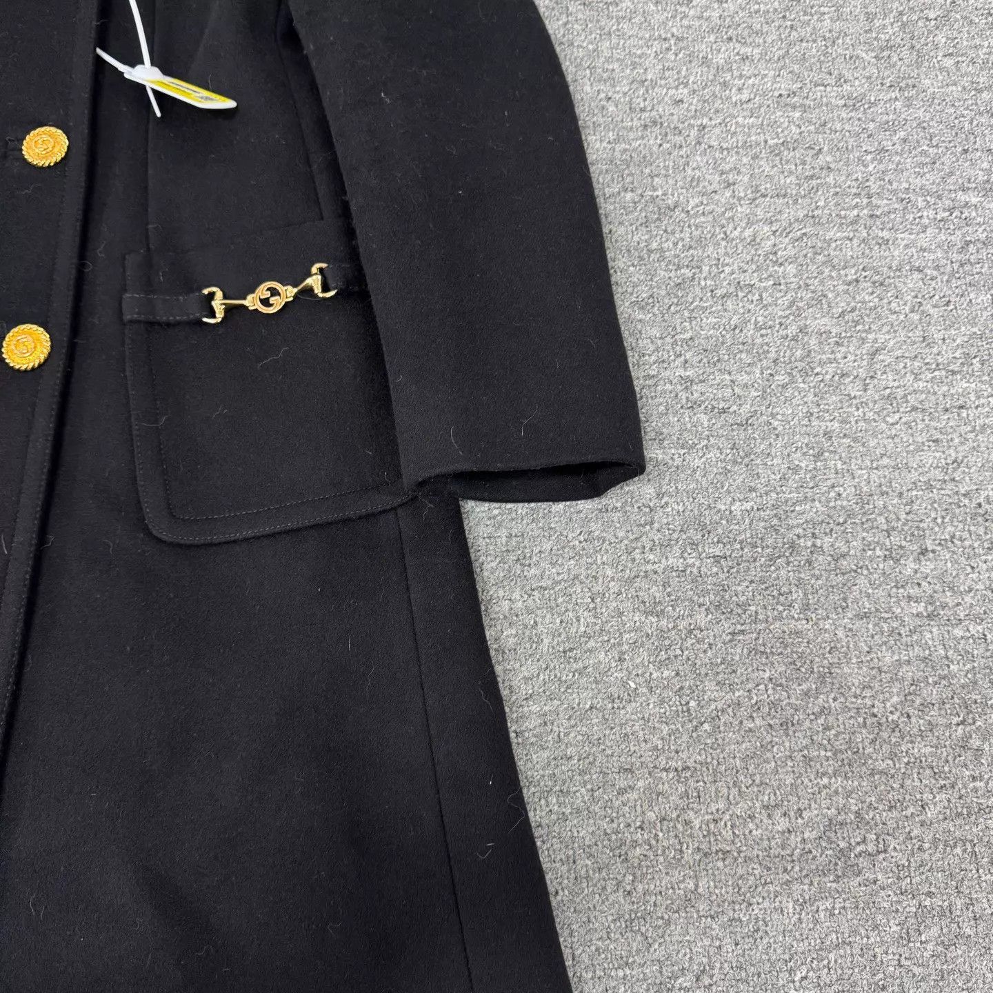 Gucci Gucci Black Horsebit Double Gold Button Coat Size XS / US 0-2 / IT 36-38 - 4 Thumbnail