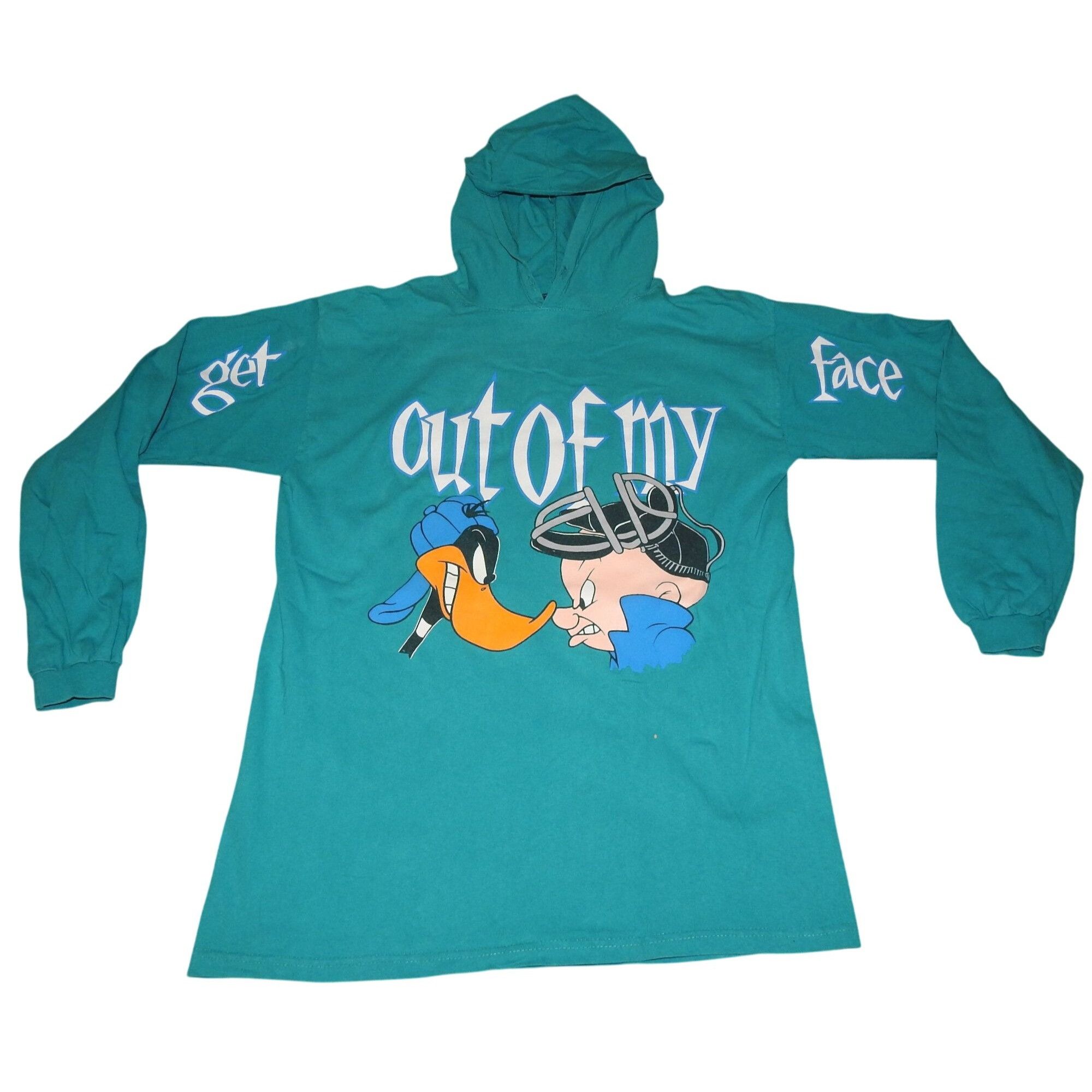 Warner Bros Vintage 90s Looney Tunes Hoodie T-Shirt Get Out Of My Face D Size US M / EU 48-50 / 2 - 1 Thumbnail