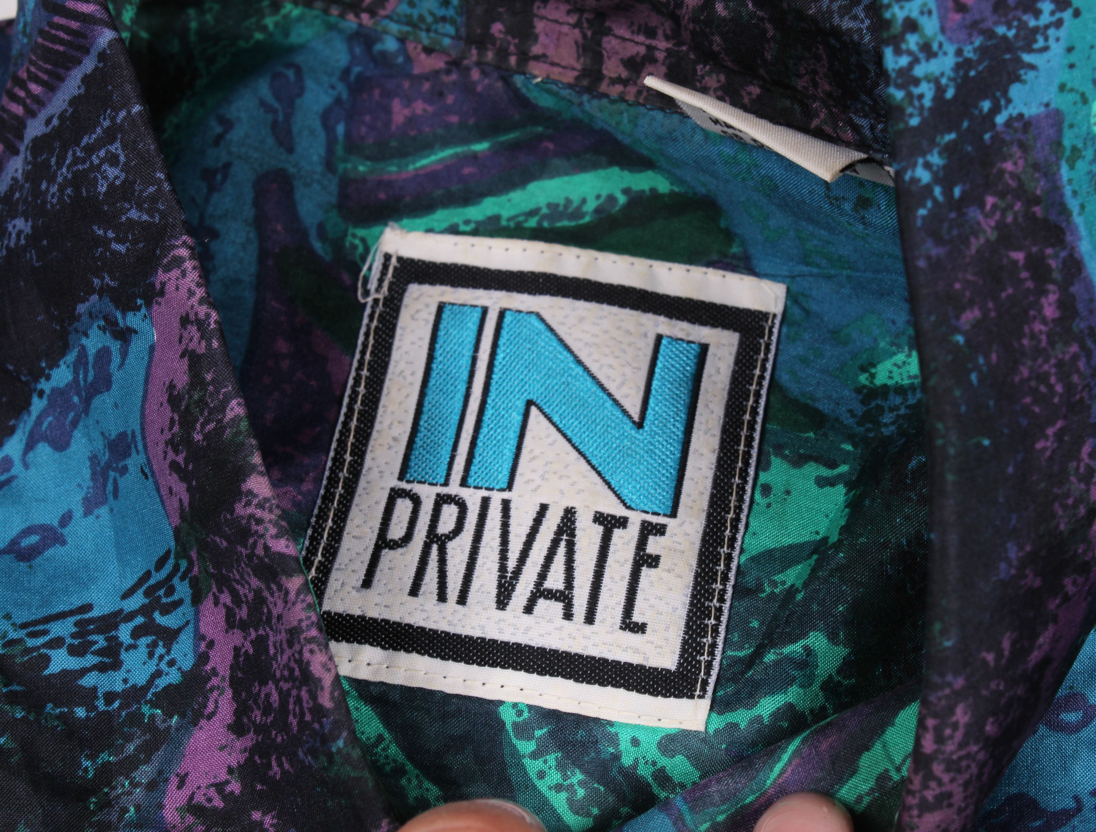 Vintage Vintage In Private 80's Men's Abstract Futuristic Silk Shirt Size US L / EU 52-54 / 3 - 4 Thumbnail