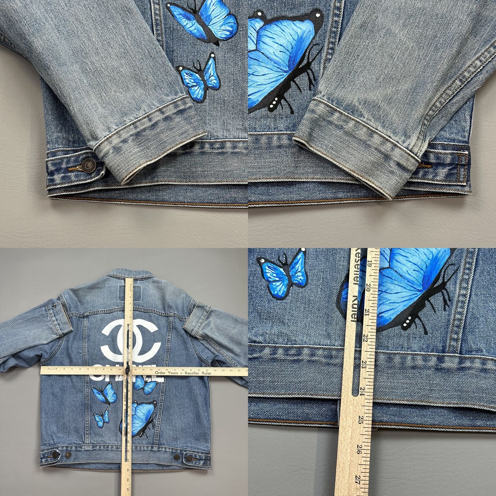 Levi's VINTAGE Levi's Trucker Jacket Denim Blue Butterflies 70507 Mens Medium Classic Style Biker Outdoor */ Size US M / EU 48-50 / 2 - 10 Thumbnail