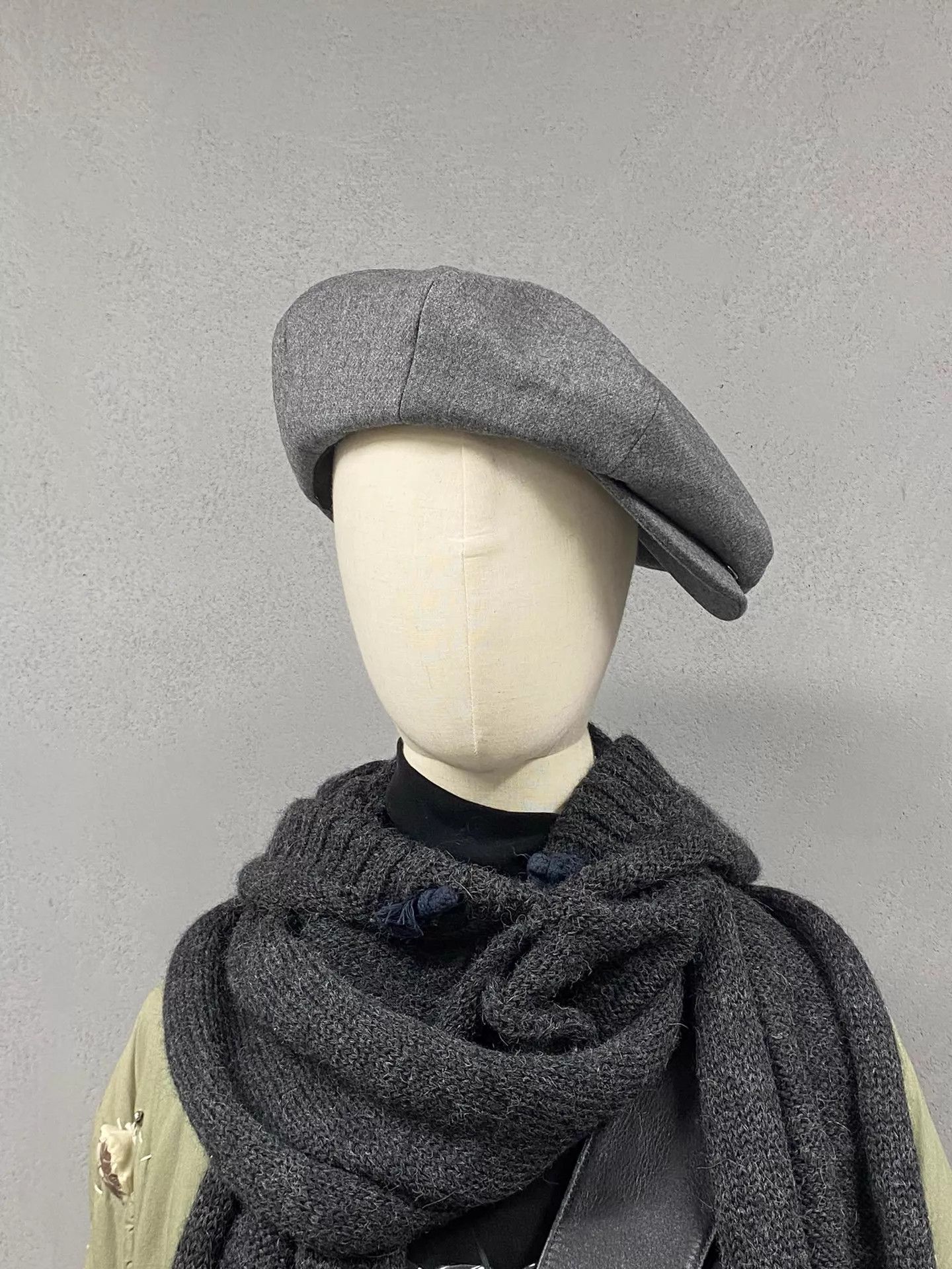 Number (N)ine Number (N)ine x Angelico Gray Felt Octagonal Newsboy Cap Size ONE SIZE - 6 Thumbnail
