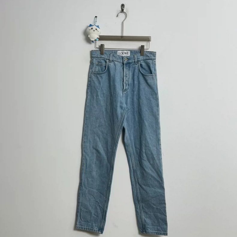 Loewe LOEWE Denim Jeans with Leather Patch Letter Logo Size 25" / US 0 / IT 36 - 1 Thumbnail