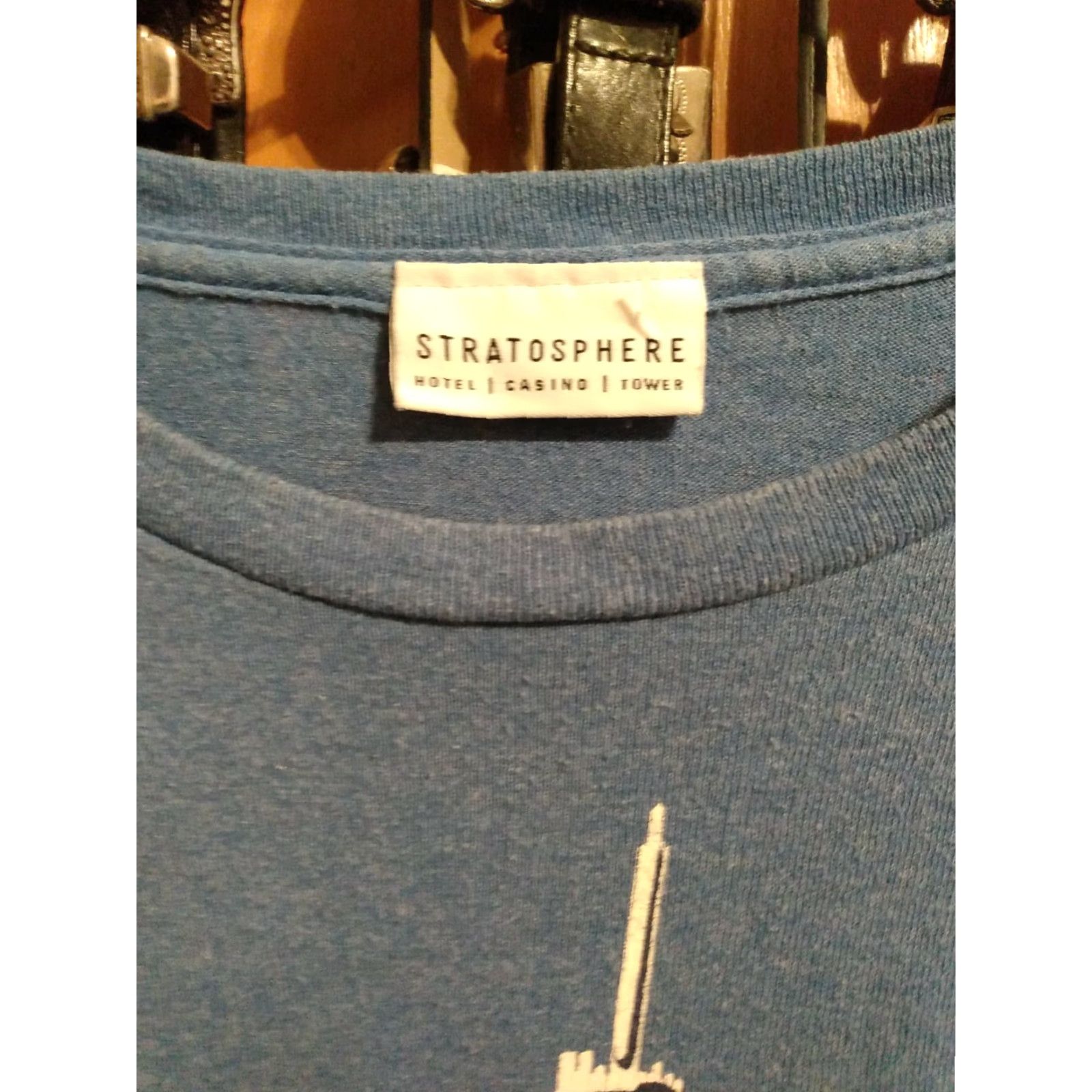 Vintage X29 Stratosphere Las Vegas T-Shirt XL Crew Neck Cotton Blue Mens Regular Fit 48" x 29" Graphic Print Short Sleeve Vegas USA Funny Classic Theme Size US XL / EU 56 / 4 - 2 Thumbnail
