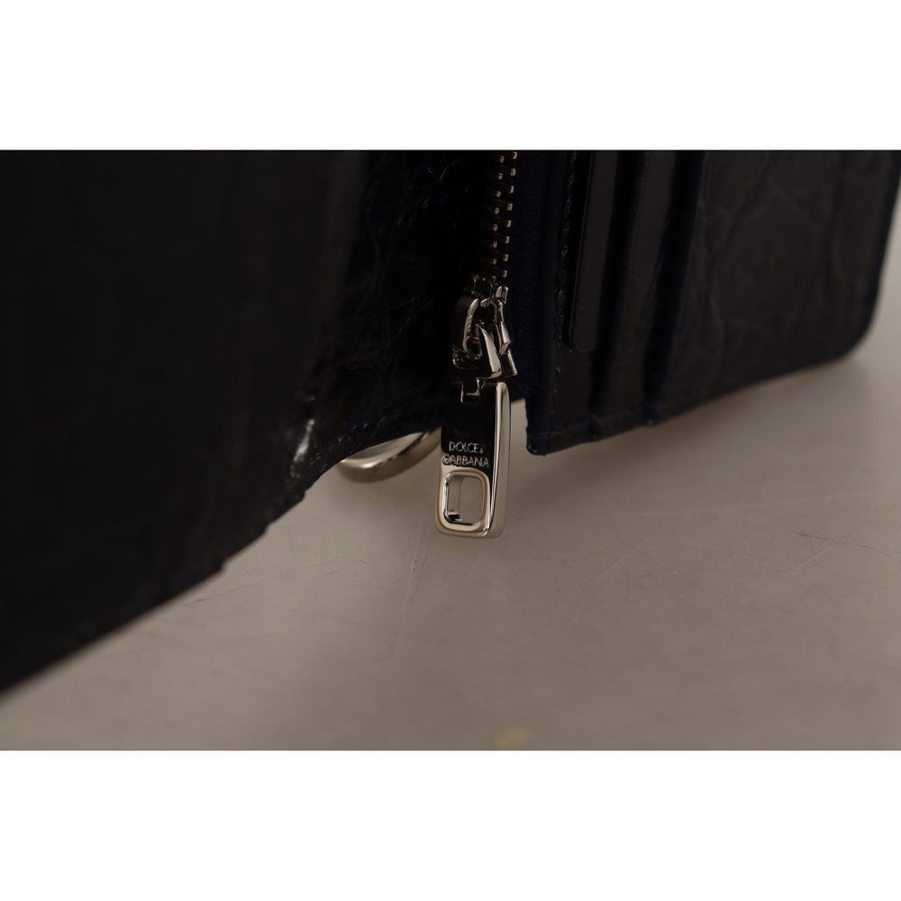 Dolce & Gabbana Dolce & Gabbana Blue White Caiman Leather Strap Card Holder Size ONE SIZE - 6 Thumbnail