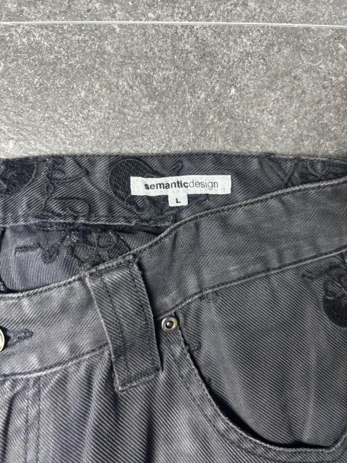 If Six Was Nine 2000s Semantic Design Vkei Skull Poem Faded Pants Size US 30 / EU 46 - 10 Thumbnail