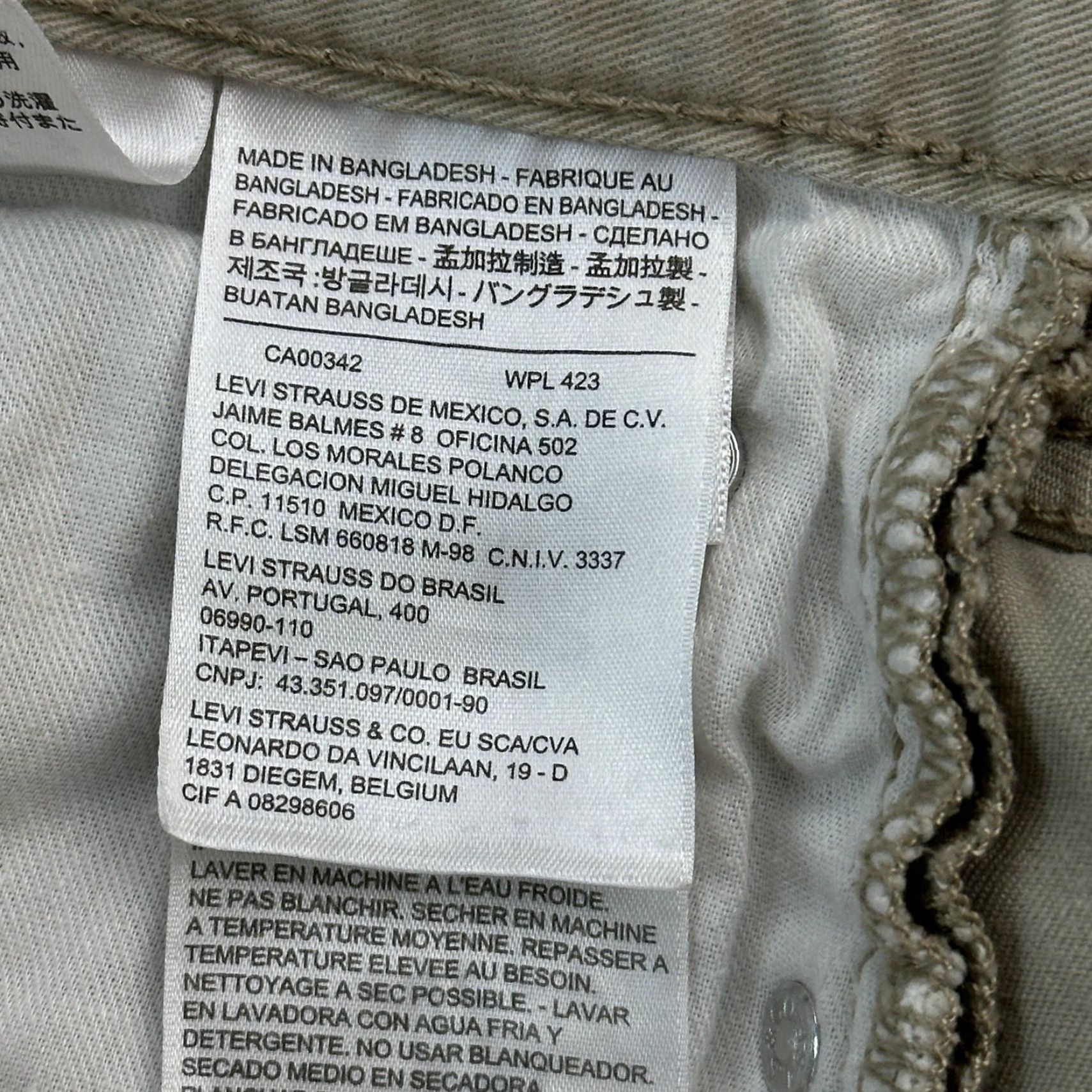 Levi's Levis 559 Pants Mens 34x34 34x32 Khaki Twill Relaxed Straight Zip Fly Casual Size US 34 / EU 50 - 6 Thumbnail
