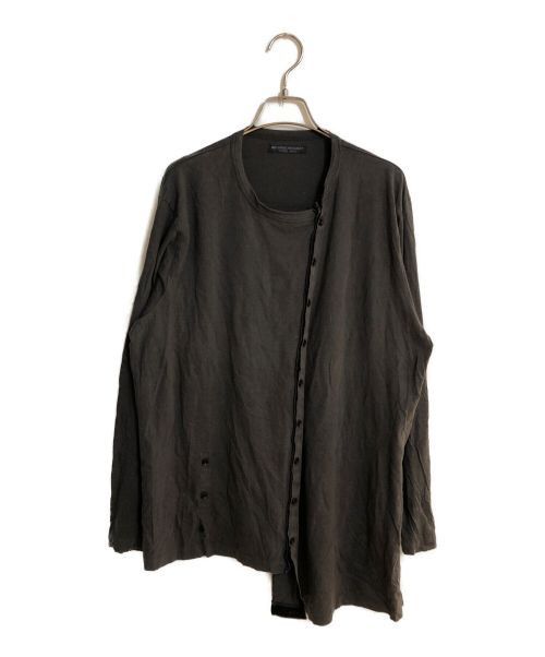 image of Yohji Yamamoto Diagonal Switch Long Sleeve Tee in Black, Men's (Size Large)