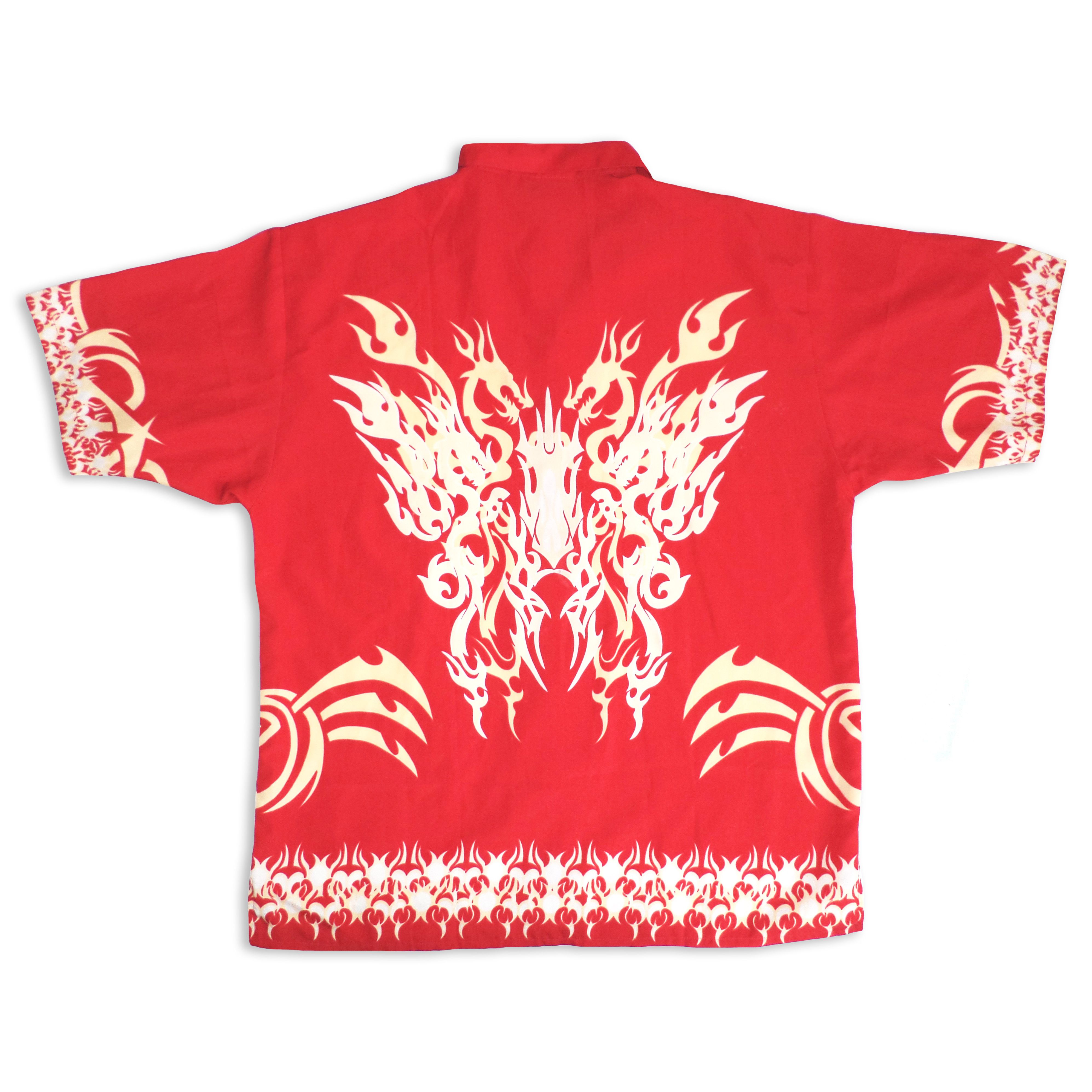 Other Vintage Y2K 90s DRAGON TRIBAL Button Up Shirt Short Sleeve Size US XXL / EU 58 / 5 - 3 Thumbnail