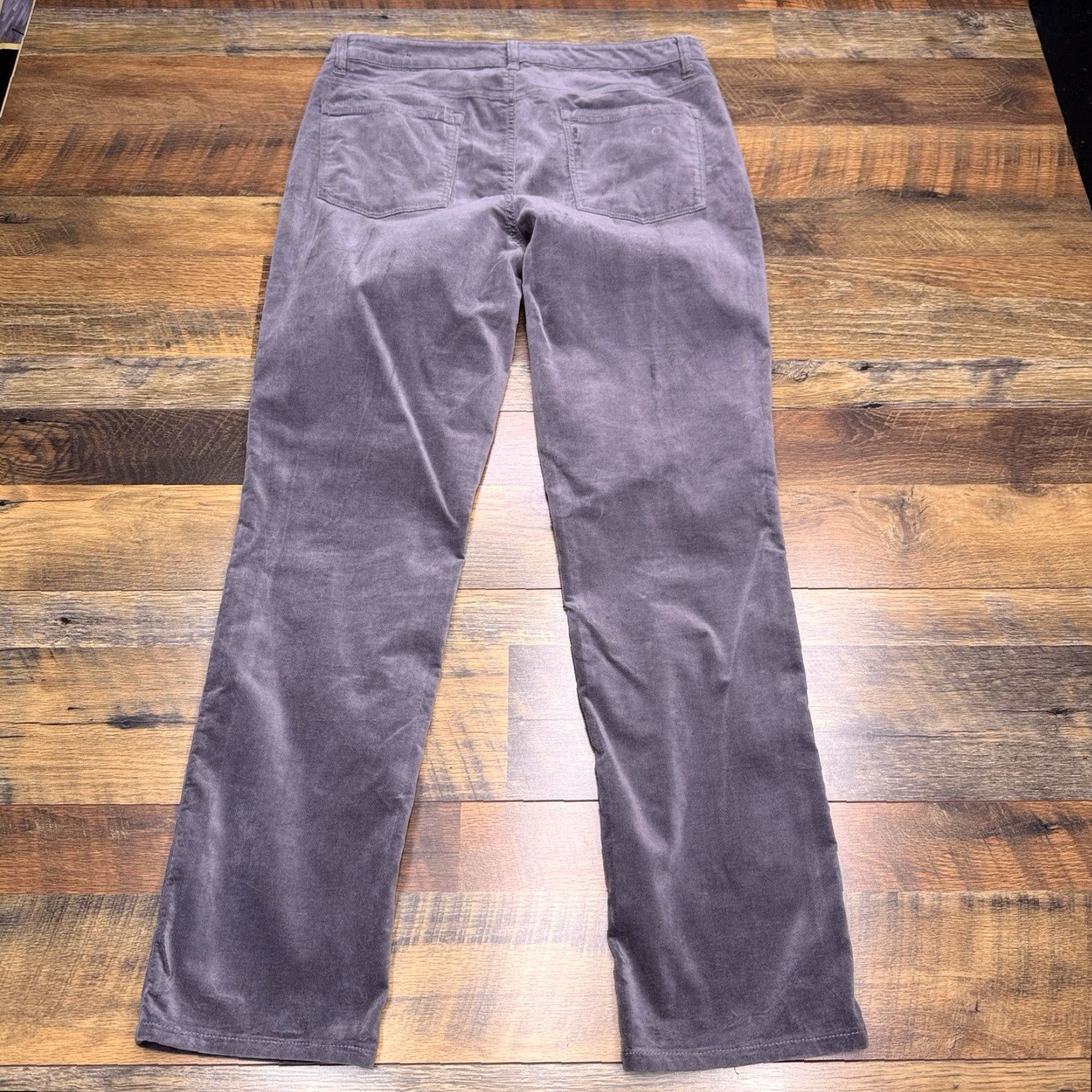 Talbots Talbots High Rise Velvet Pants 12 Gray Straight Leg Stretch Size 34" / US 12 / IT 48 - 3 Thumbnail