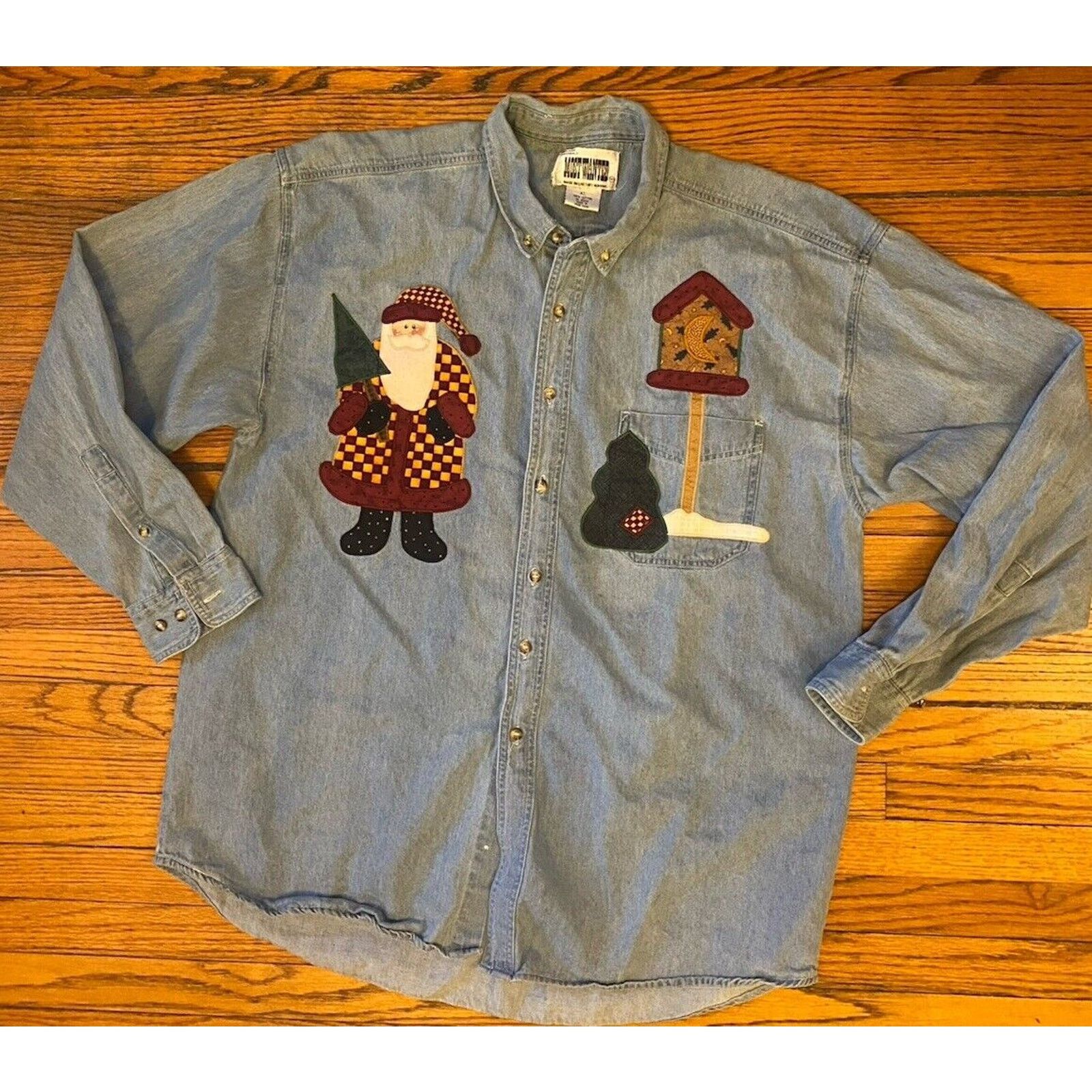 Other VTG Christmas Santa Denim Button Up Women’s XL Most Wanted Size XL / US 12-14 / IT 48-50 - 1 Thumbnail