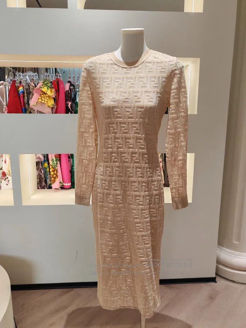 Other Fendi FF Monogram Subtle Pattern Knit Midi Dress Size XS / US 0-2 / IT 36-38 - 1 Thumbnail