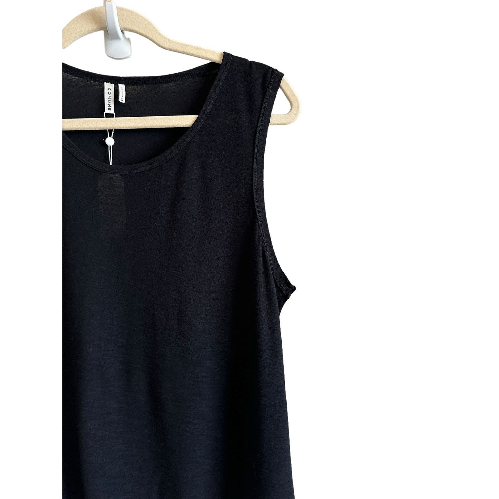 Comune Comune Small Malibu Black Scoop Neck Lightweight Tank Top Size S / US 4 / IT 40 - 5 Thumbnail