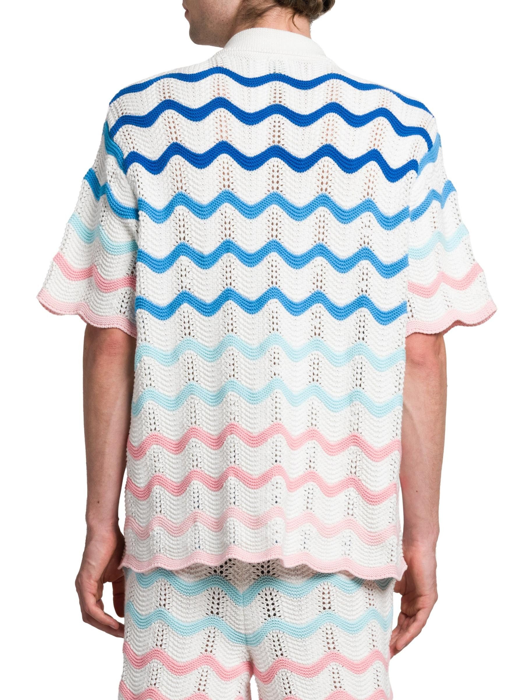 Casablanca os11x0725 Wave Crocheted Cotton Shirt in Multicolor Size US XL / EU 56 / 4 - 4 Thumbnail