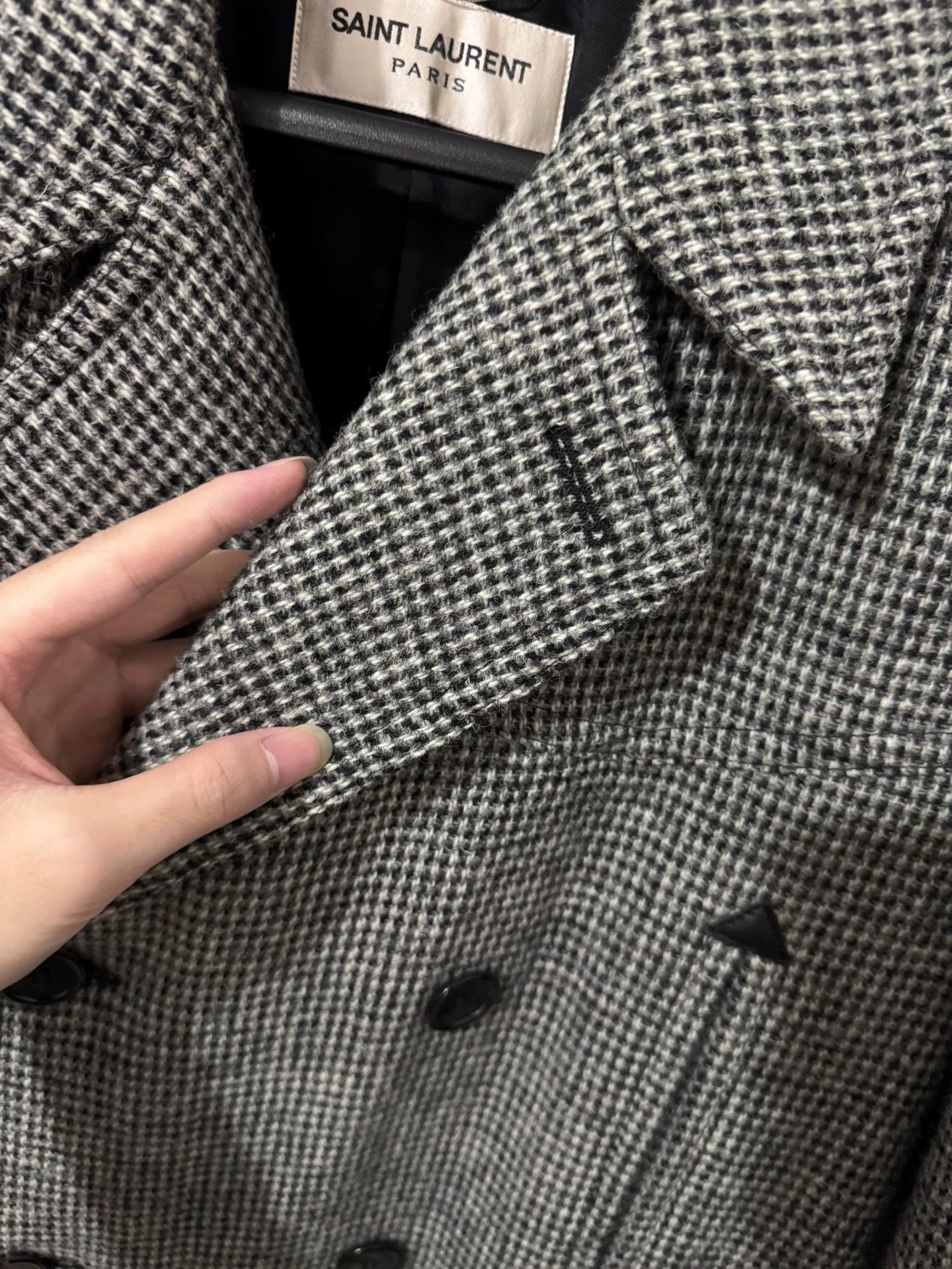 Saint Laurent Paris Saint Laurent SLP Double-Breasted Houndstooth Coat Size US XL / EU 56 / 4 - 5 Thumbnail