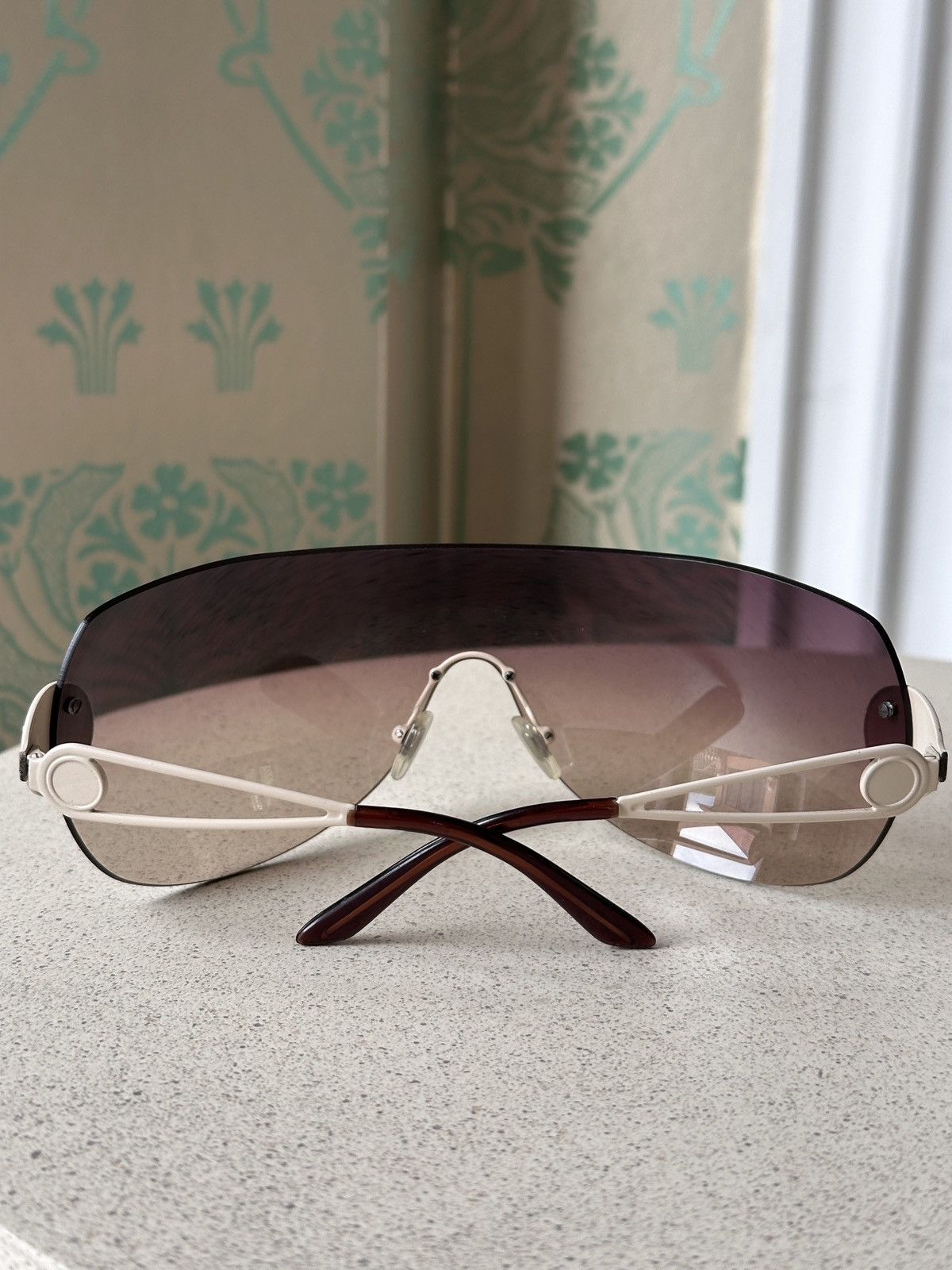 Versace VERSACE Shield Mask Beige Brown Medusa Sunglasses Mod. 2038 Size ONE SIZE - 14 Thumbnail